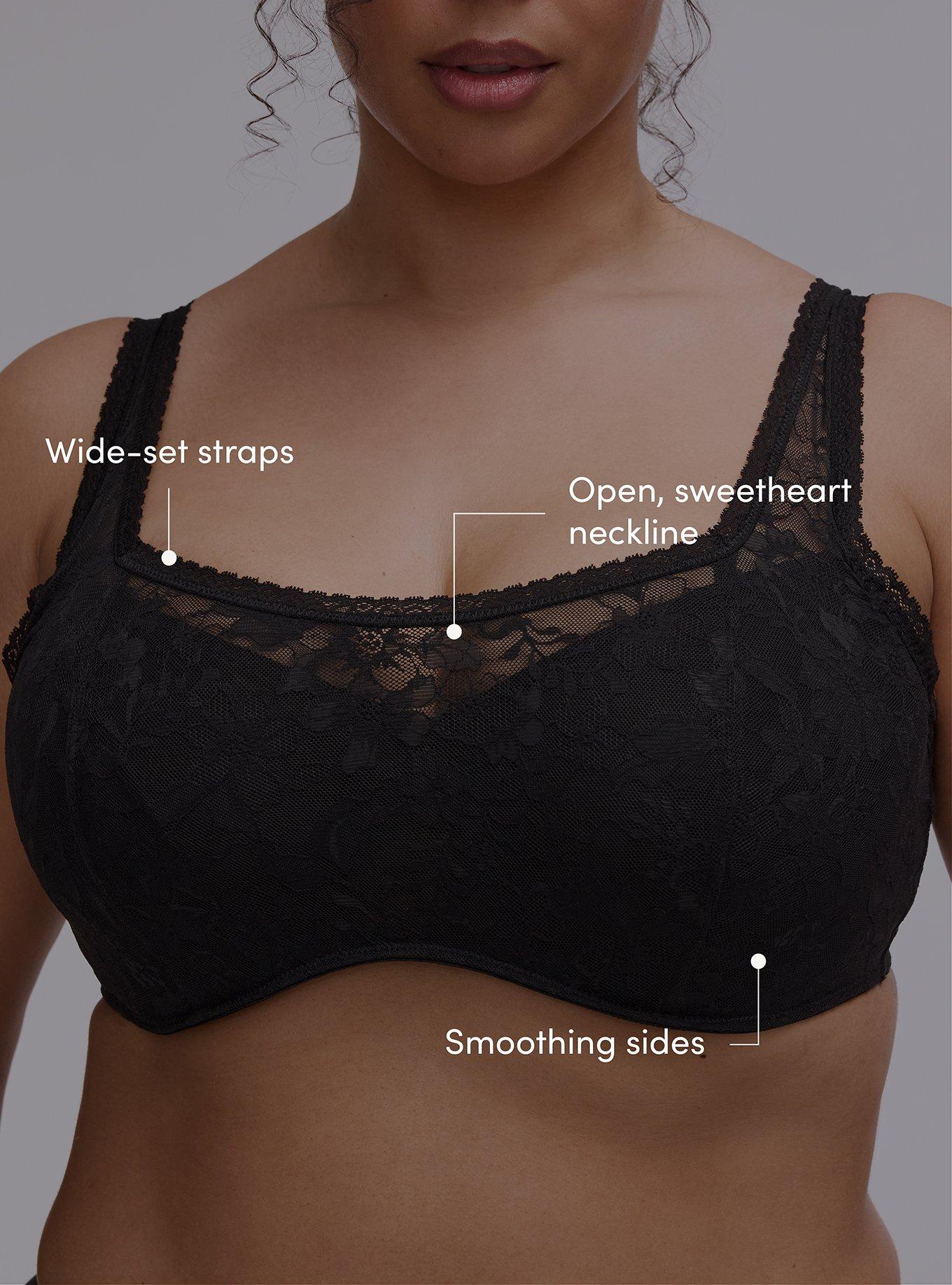 Balconette Unlined Lace Bra, RICH BLACK, alternate