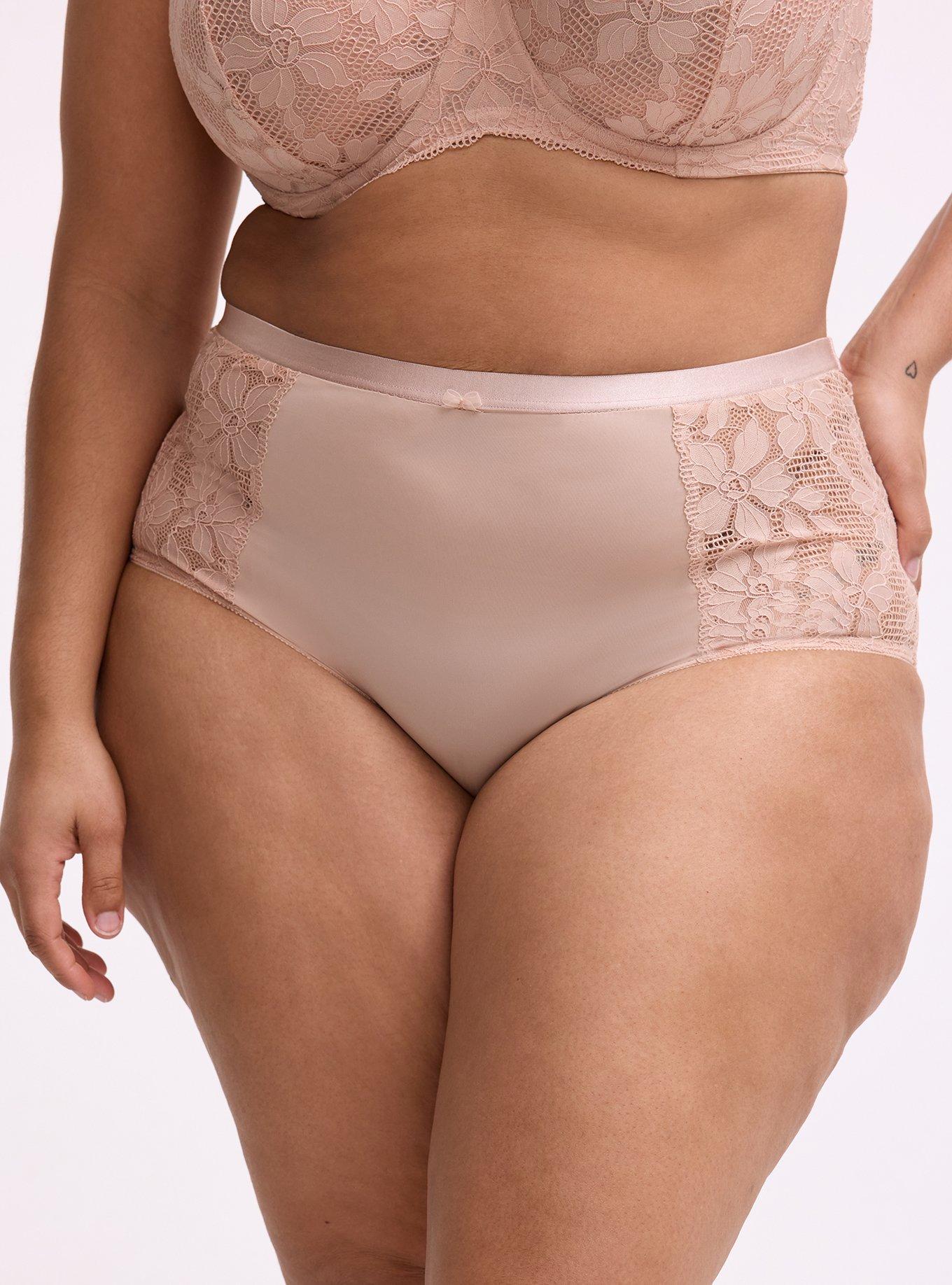 Lace High-Rise Brief Panty, ROSE DUST, alternate