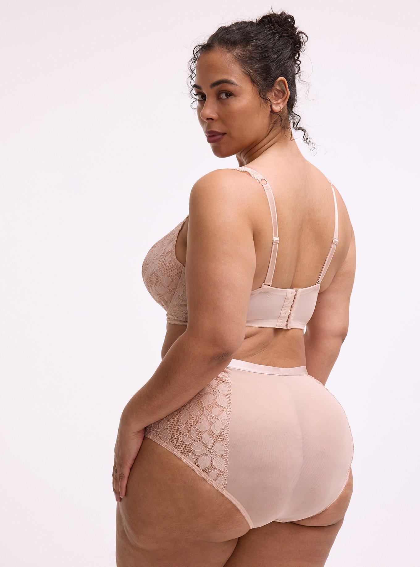 Lace High-Rise Brief Panty, ROSE DUST, alternate