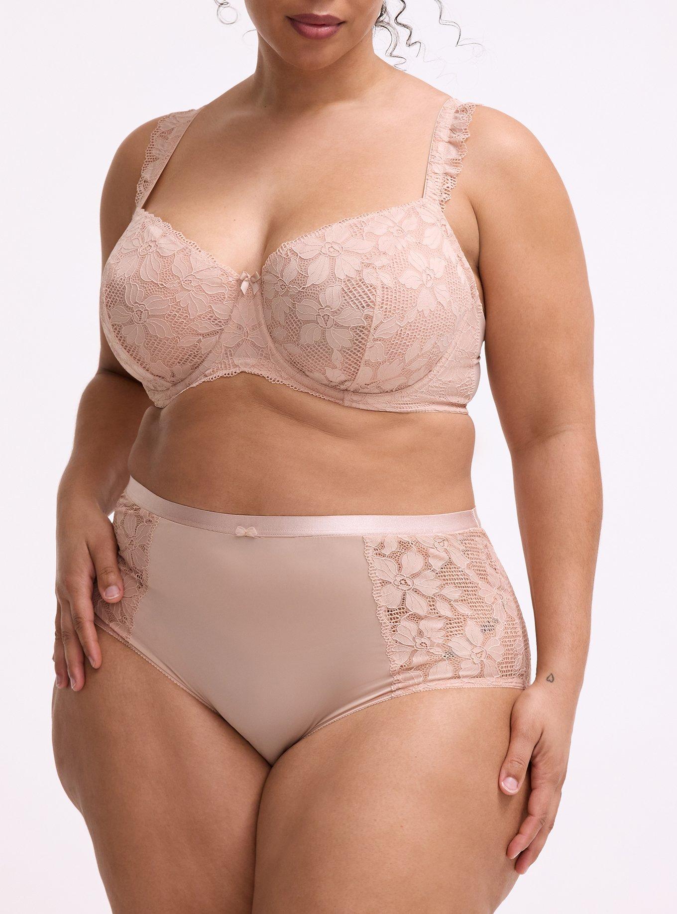 Lace High-Rise Brief Panty, ROSE DUST, alternate