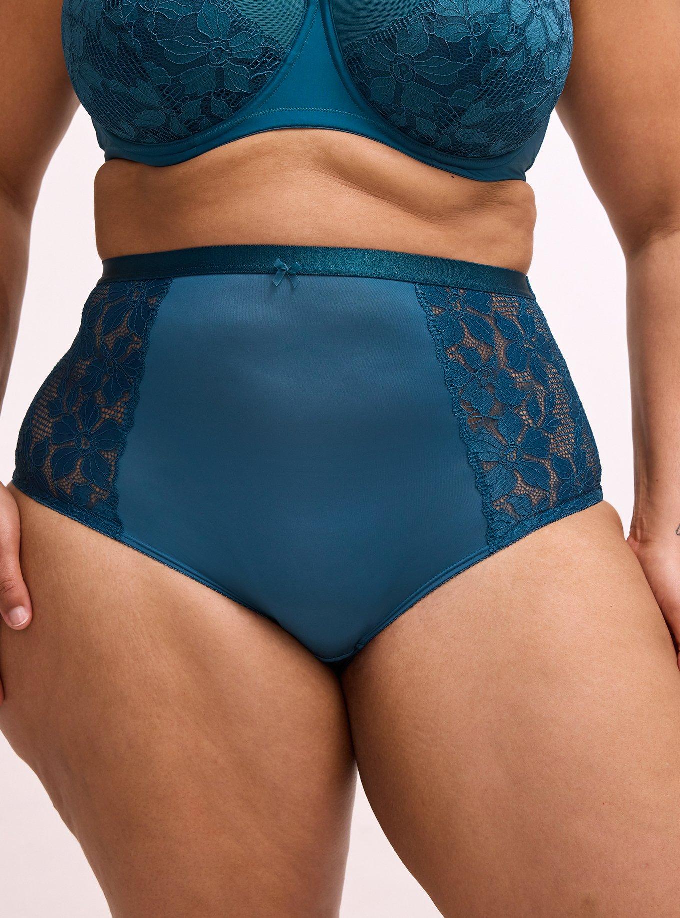 Lace High-Rise Brief Panty, LEGION BLUE, alternate