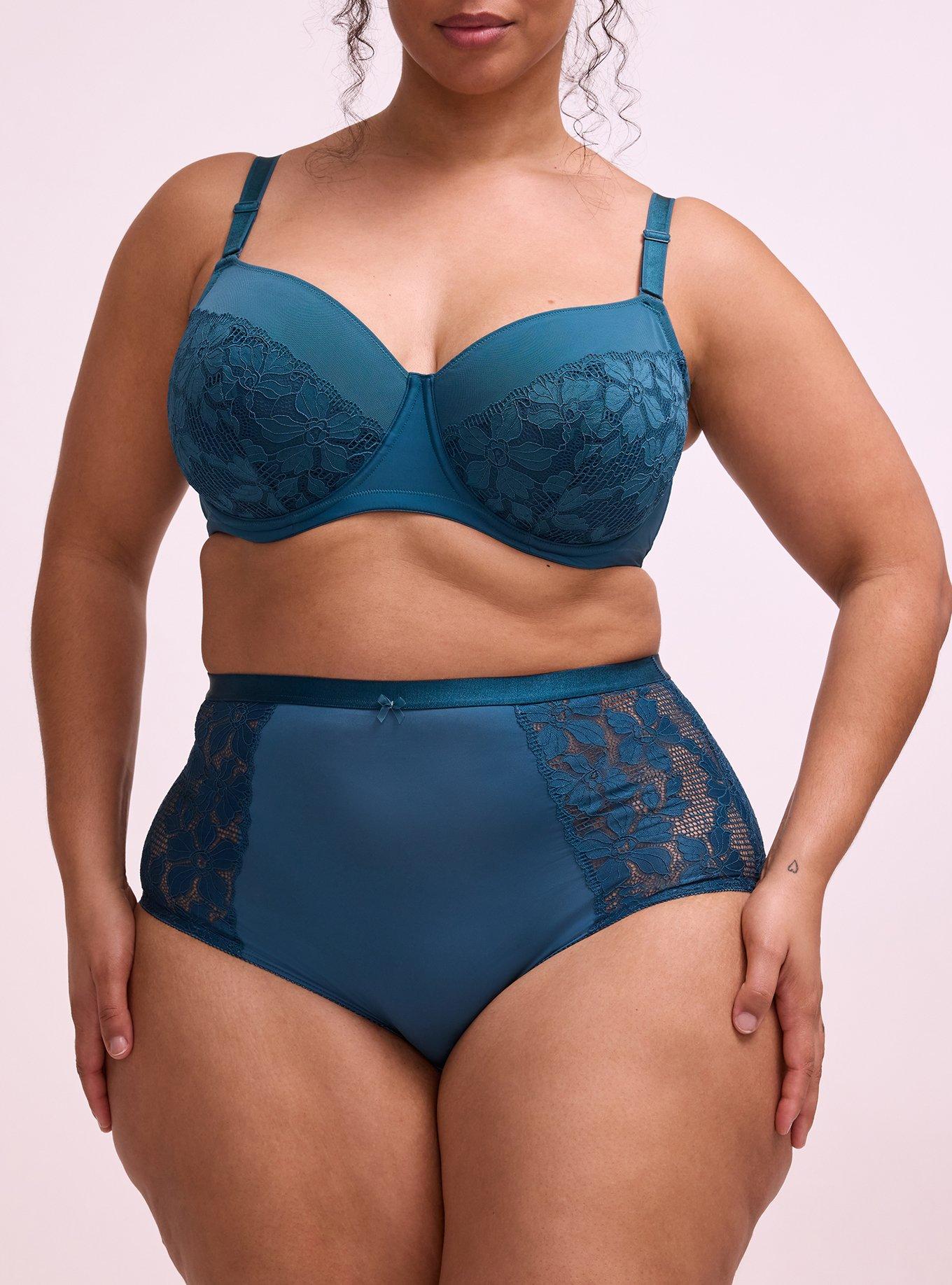Lace High-Rise Brief Panty, LEGION BLUE, alternate
