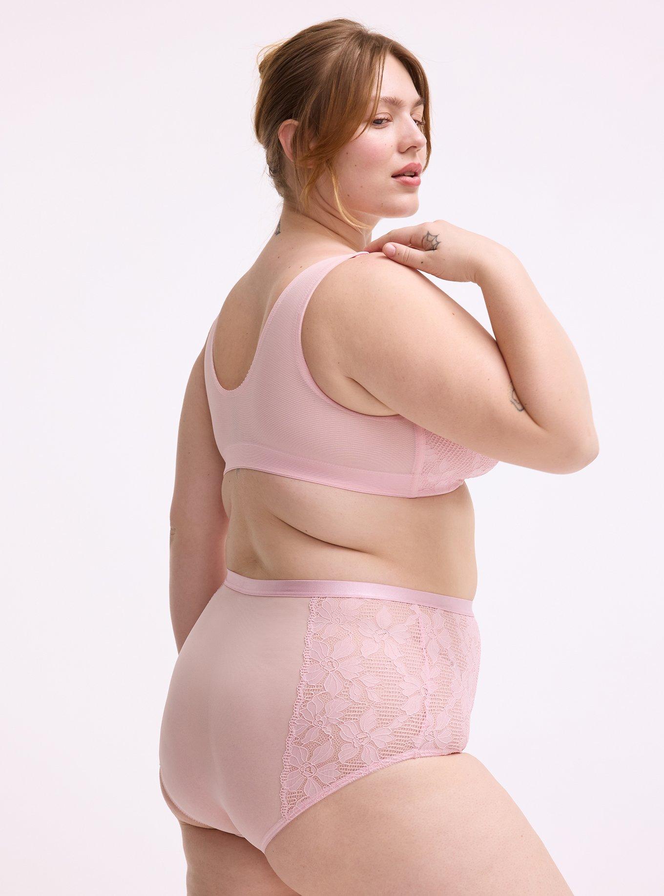 Lace High-Rise Brief Panty, PARFAIT PINK, alternate