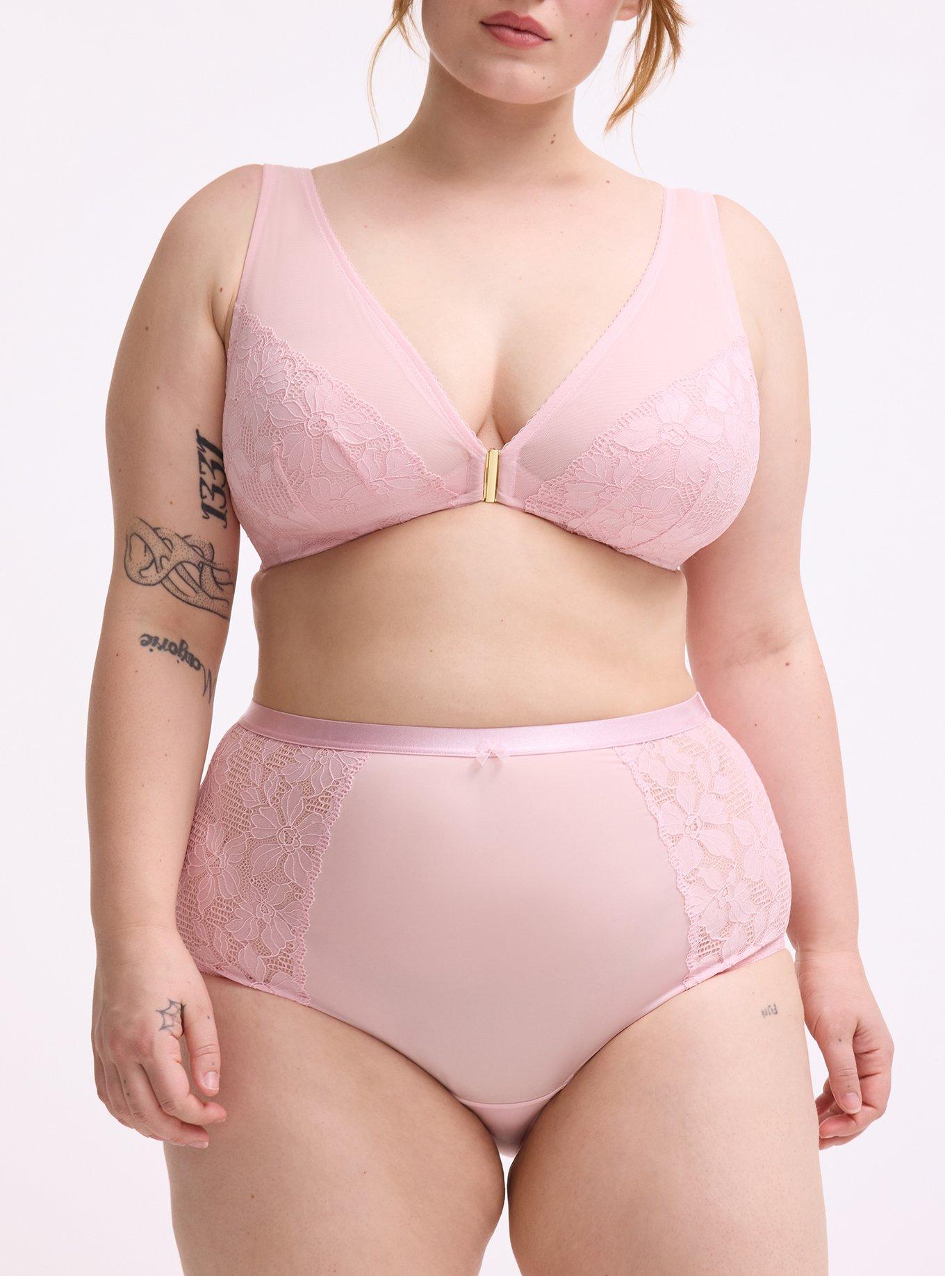 Lace High-Rise Brief Panty, PARFAIT PINK, alternate