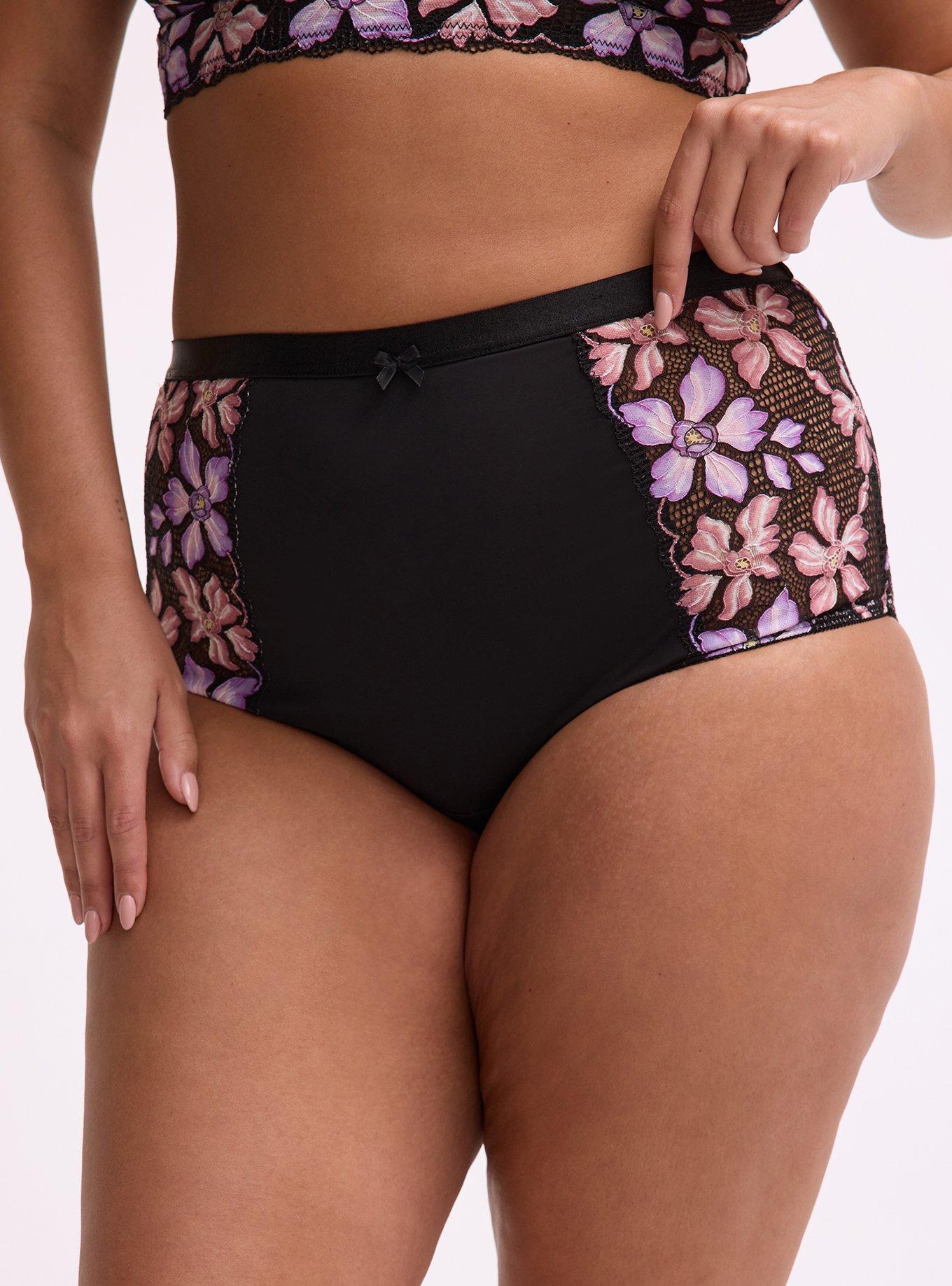 Lace High-Rise Brief Panty, ROMANTIC PASTEL FLORAL, alternate