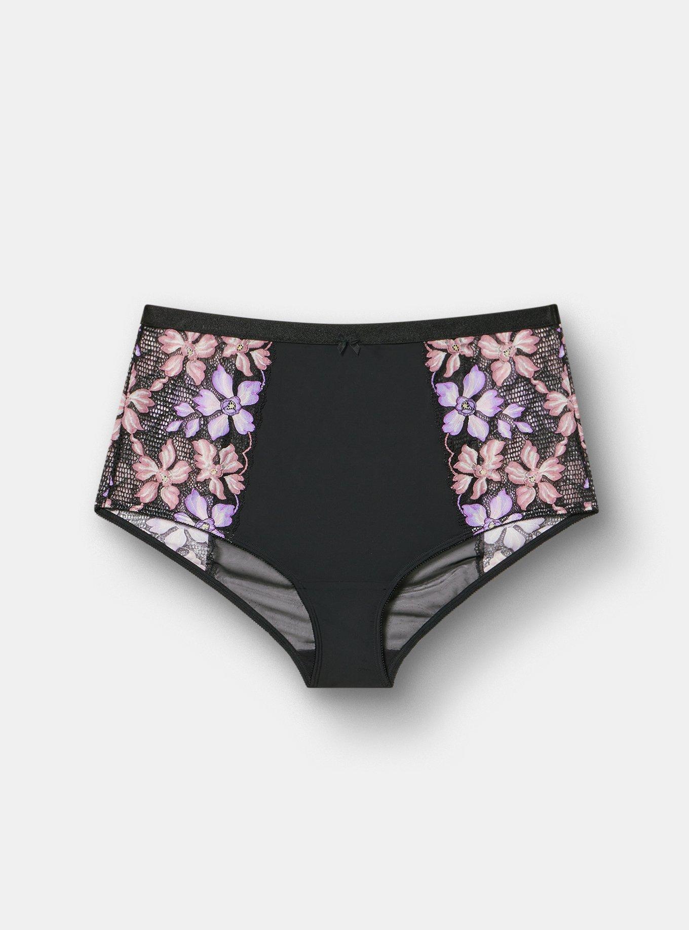 Lace High-Rise Brief Panty, ROMANTIC PASTEL FLORAL, hi-res