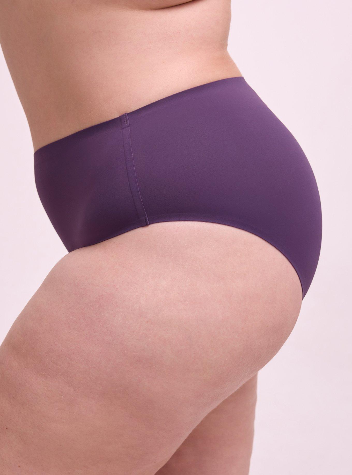 Plus Size Cloud Mid-Rise Hipster Panty, BLACKBERRY, alternate