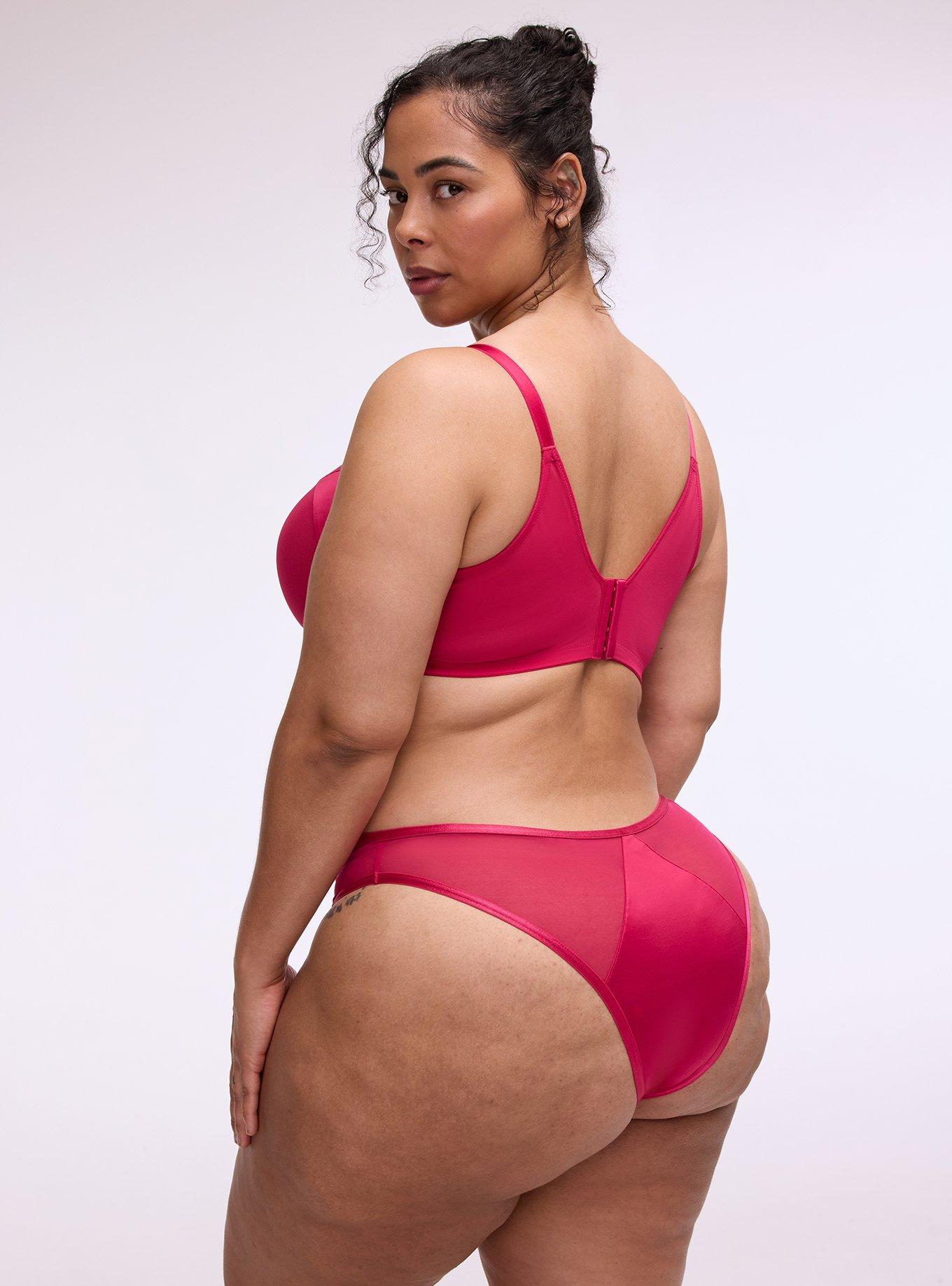 Shine Micro Mid-Rise Tanga Panty, CERISE, alternate