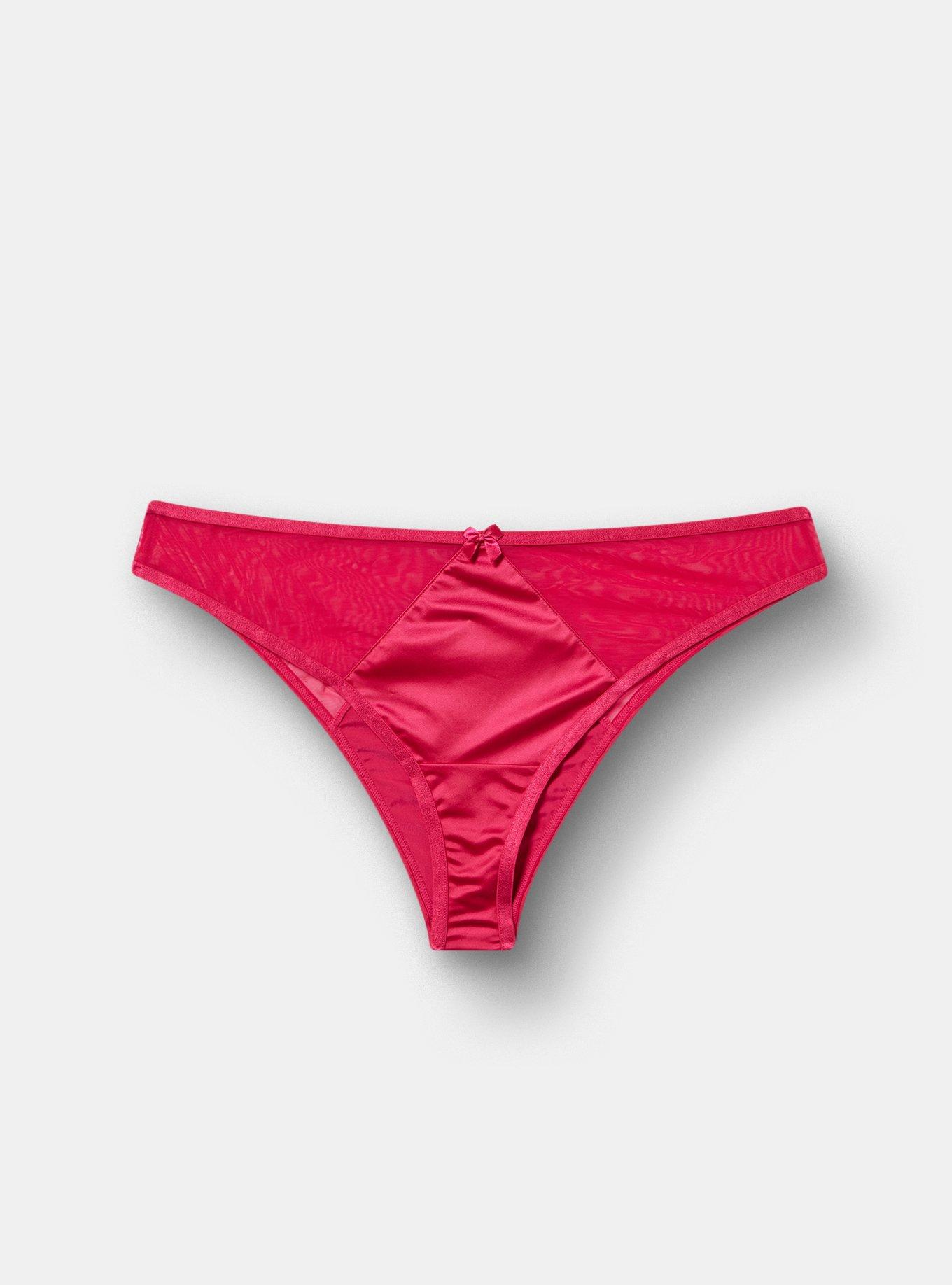 Shine Micro Mid-Rise Tanga Panty, CERISE, hi-res