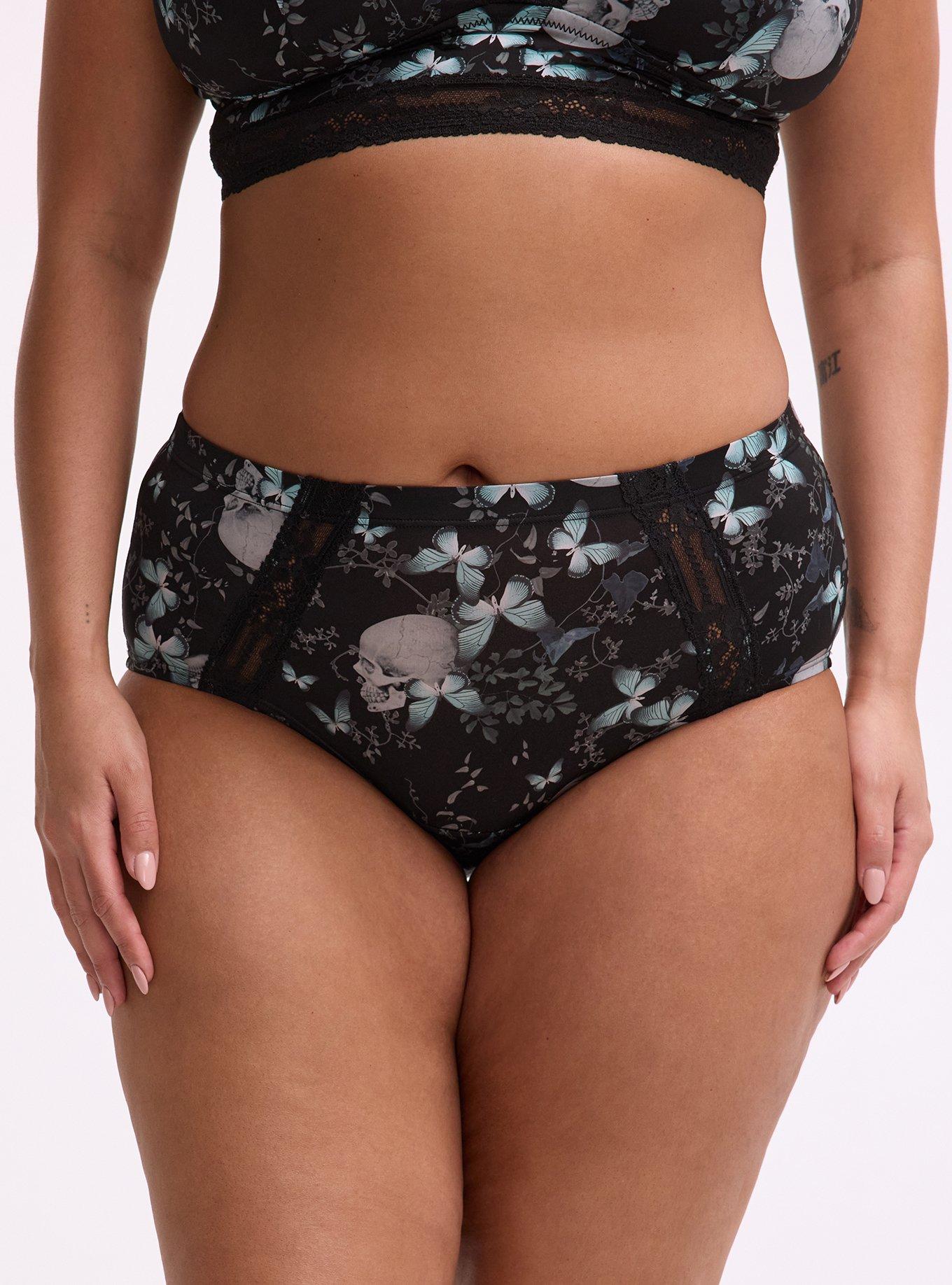 Second Skin Retro Lace Mid-Rise Cheeky Panty, MONARCH SKULLS BLACK, alternate