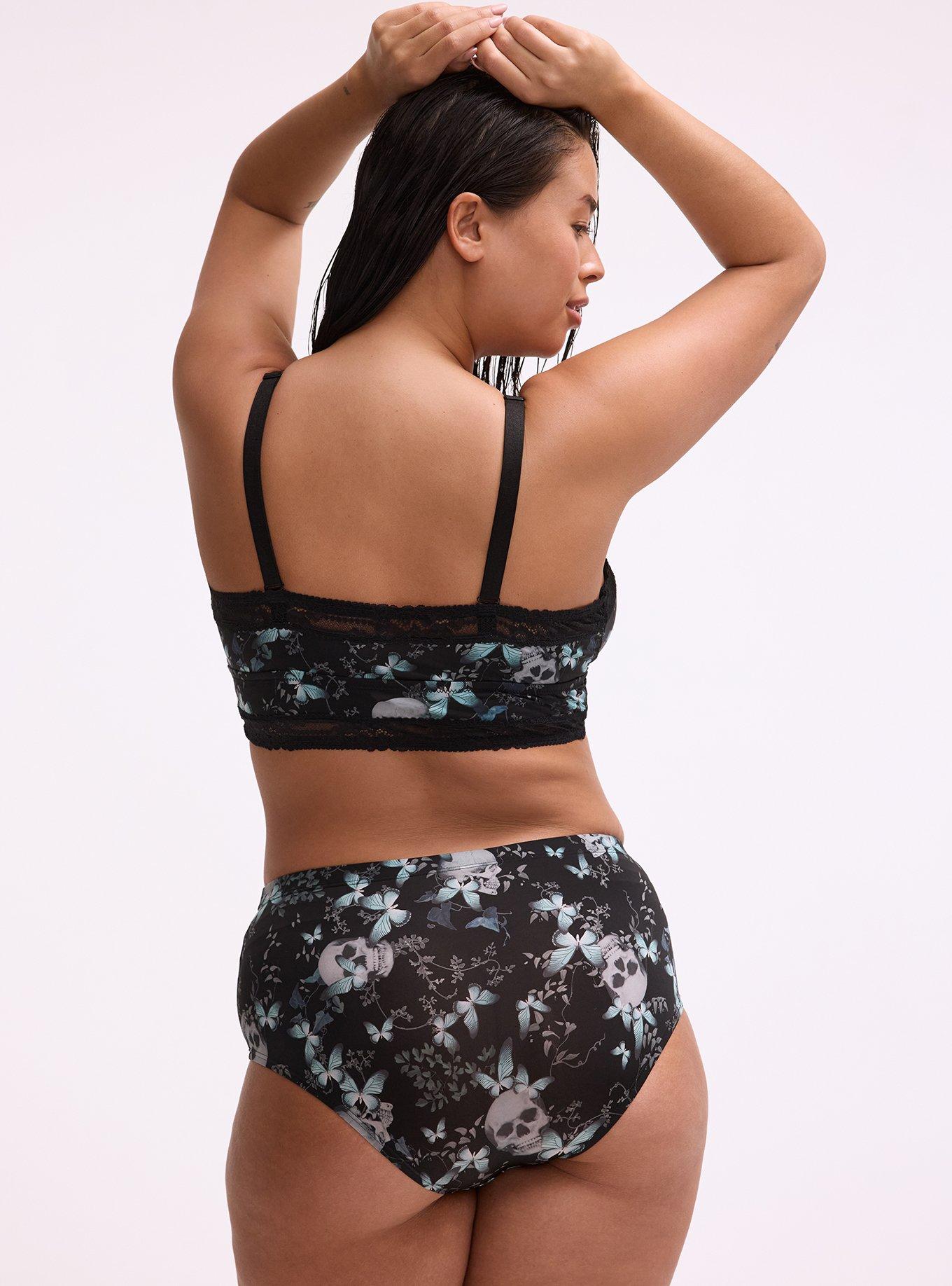 Second Skin Retro Lace Mid-Rise Cheeky Panty, MONARCH SKULLS BLACK, alternate