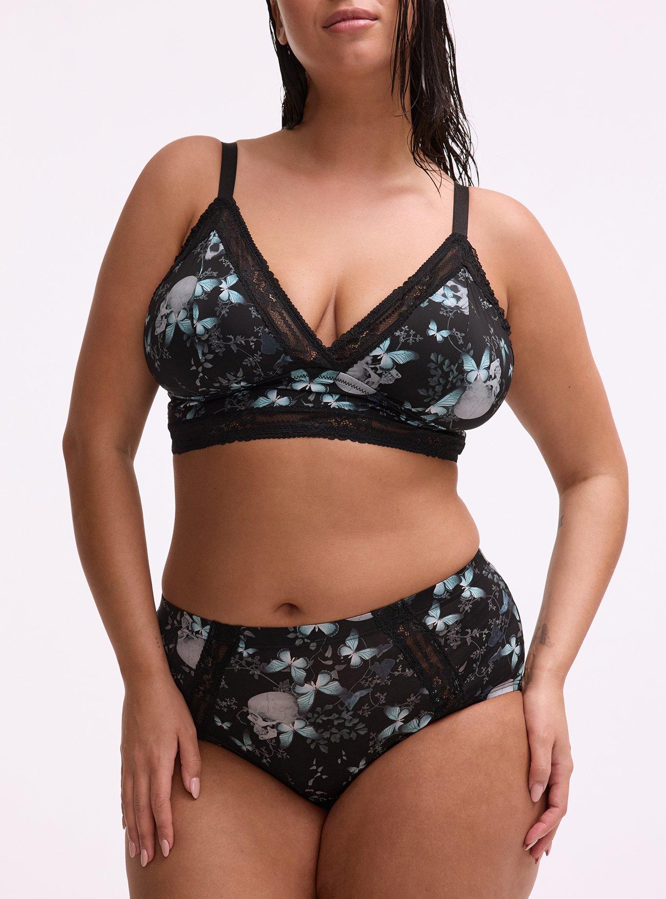 Second Skin Retro Lace Mid-Rise Cheeky Panty, MONARCH SKULLS BLACK, alternate