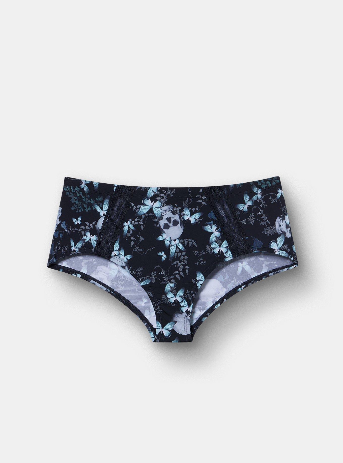 Second Skin Retro Lace Mid-Rise Cheeky Panty, MONARCH SKULLS BLACK, hi-res