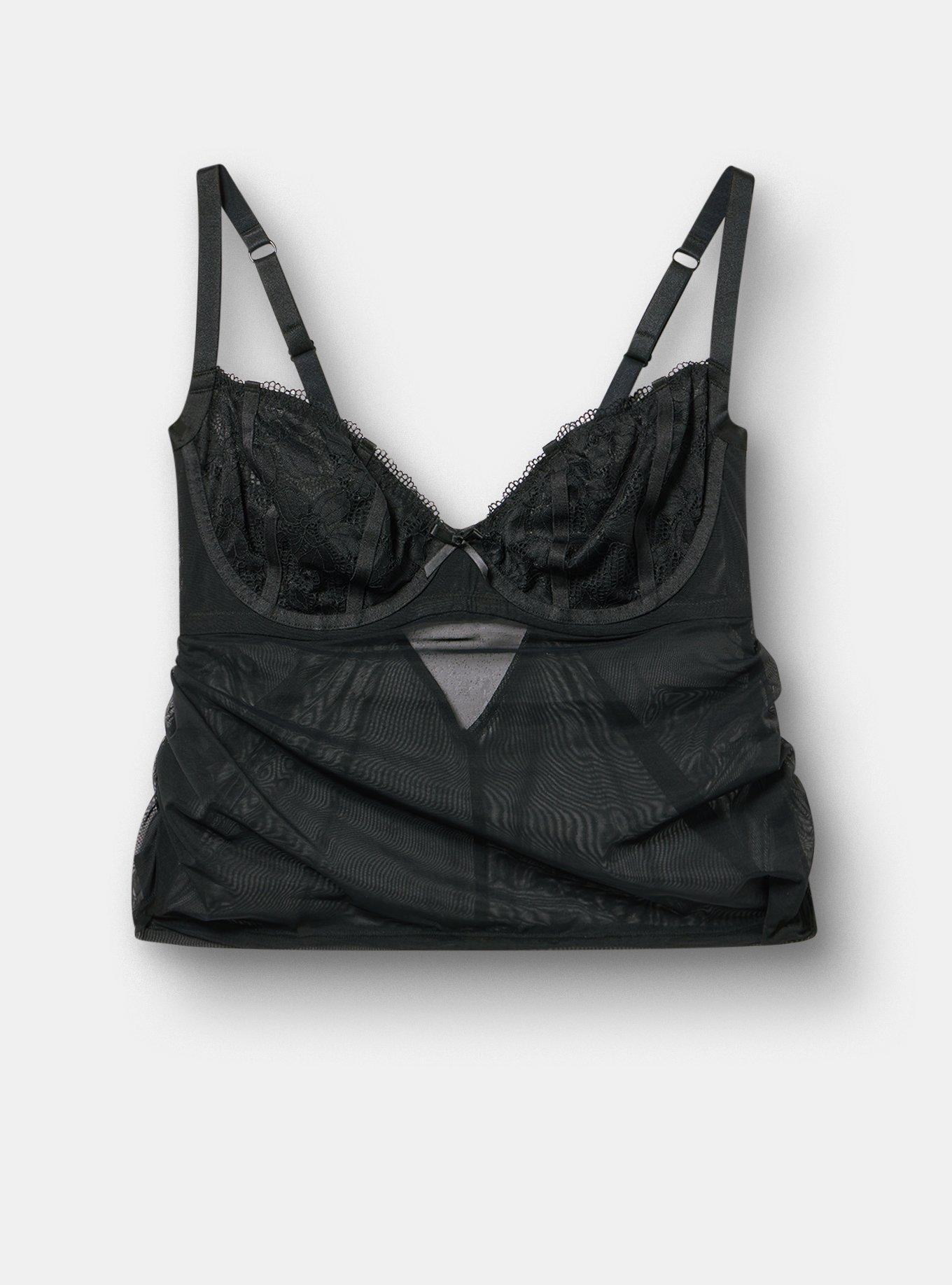 Ava Lace Balconette Top, RICH BLACK, hi-res