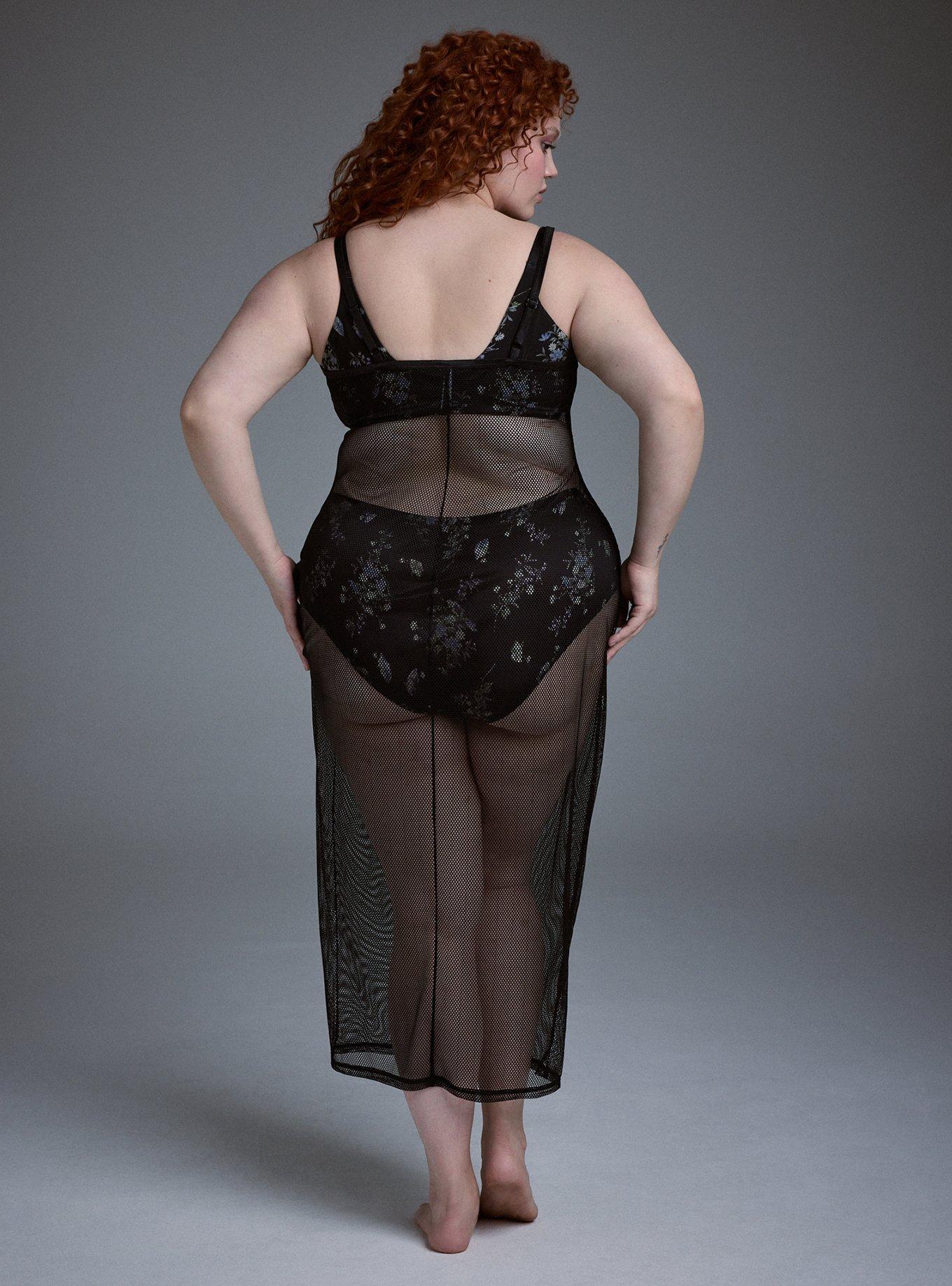 Nightfall Fishnet Maxi Dress, RICH BLACK, alternate