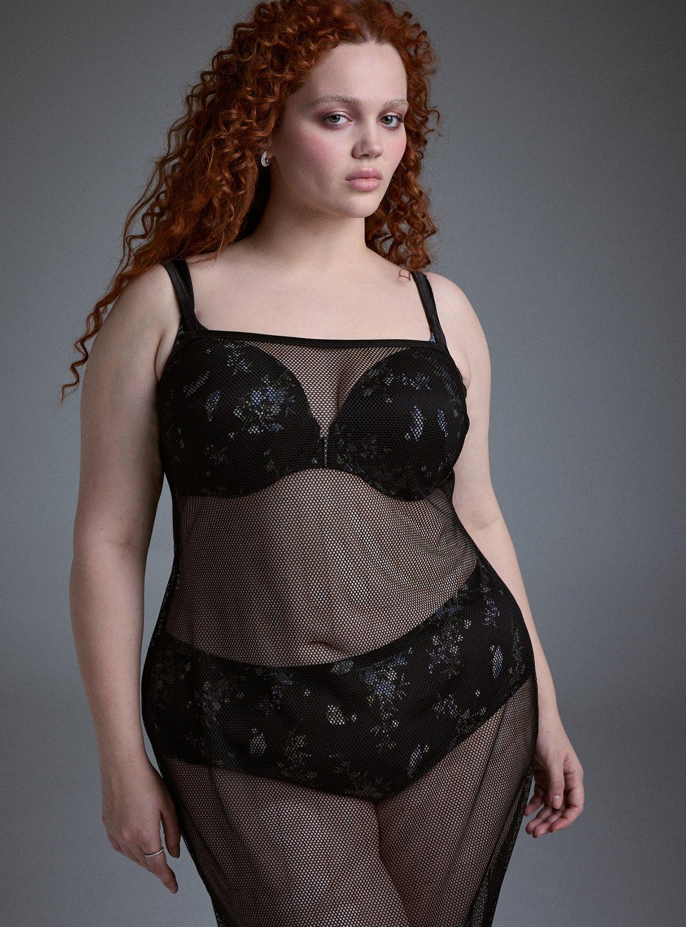 Nightfall Fishnet Maxi Dress, RICH BLACK, alternate