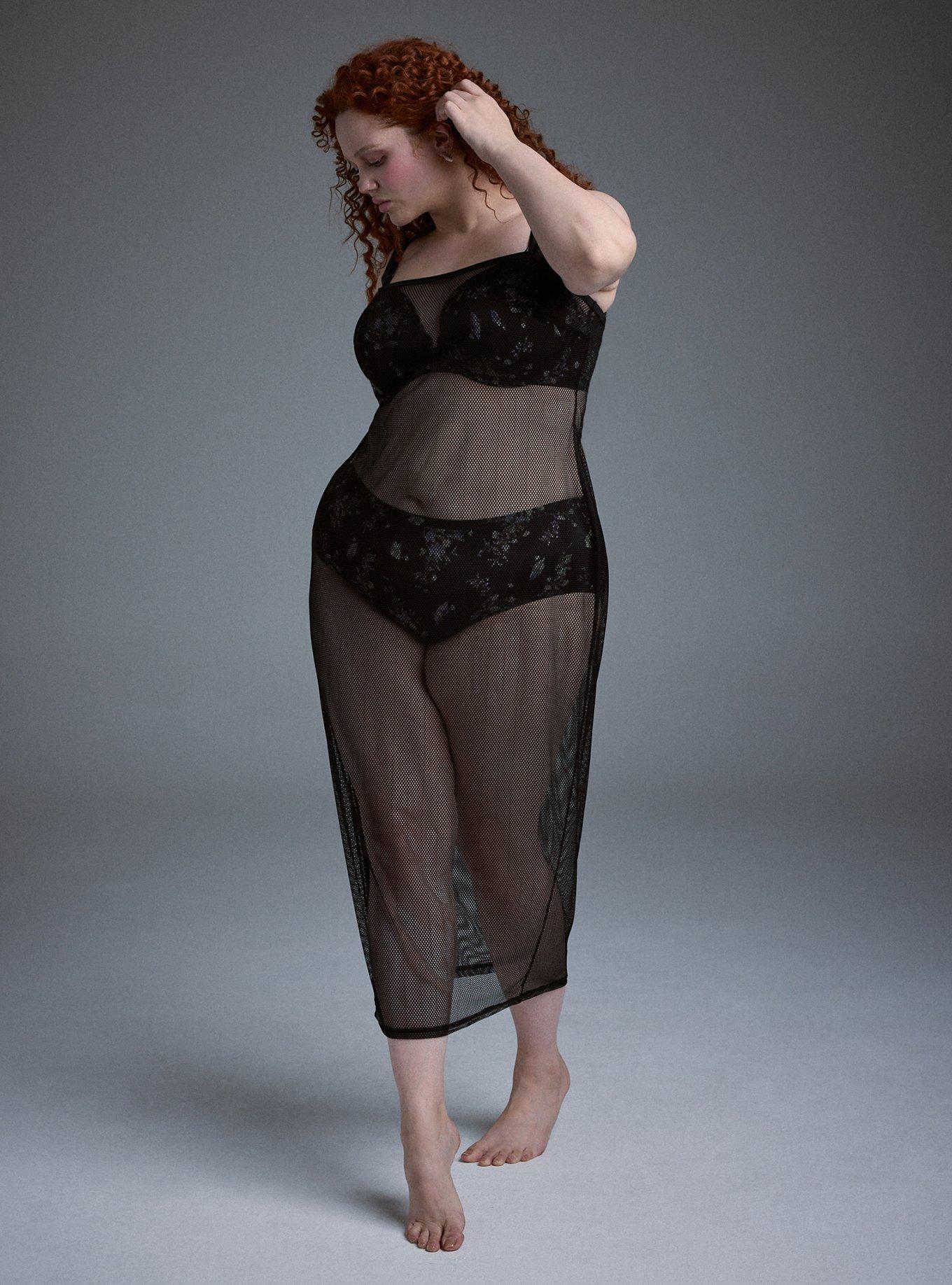 Nightfall Fishnet Maxi Dress, RICH BLACK, alternate