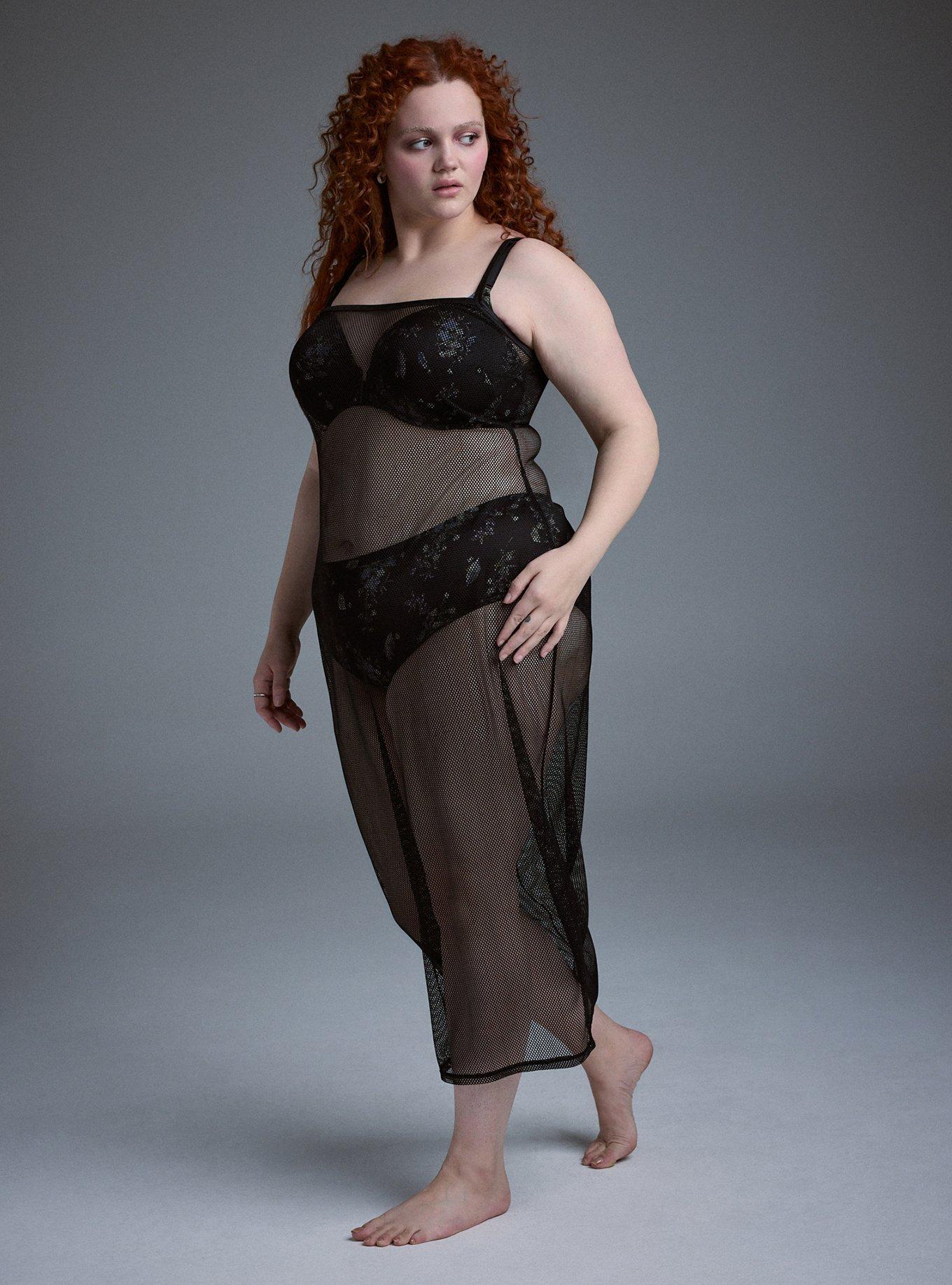 Nightfall Fishnet Maxi Dress, RICH BLACK, alternate