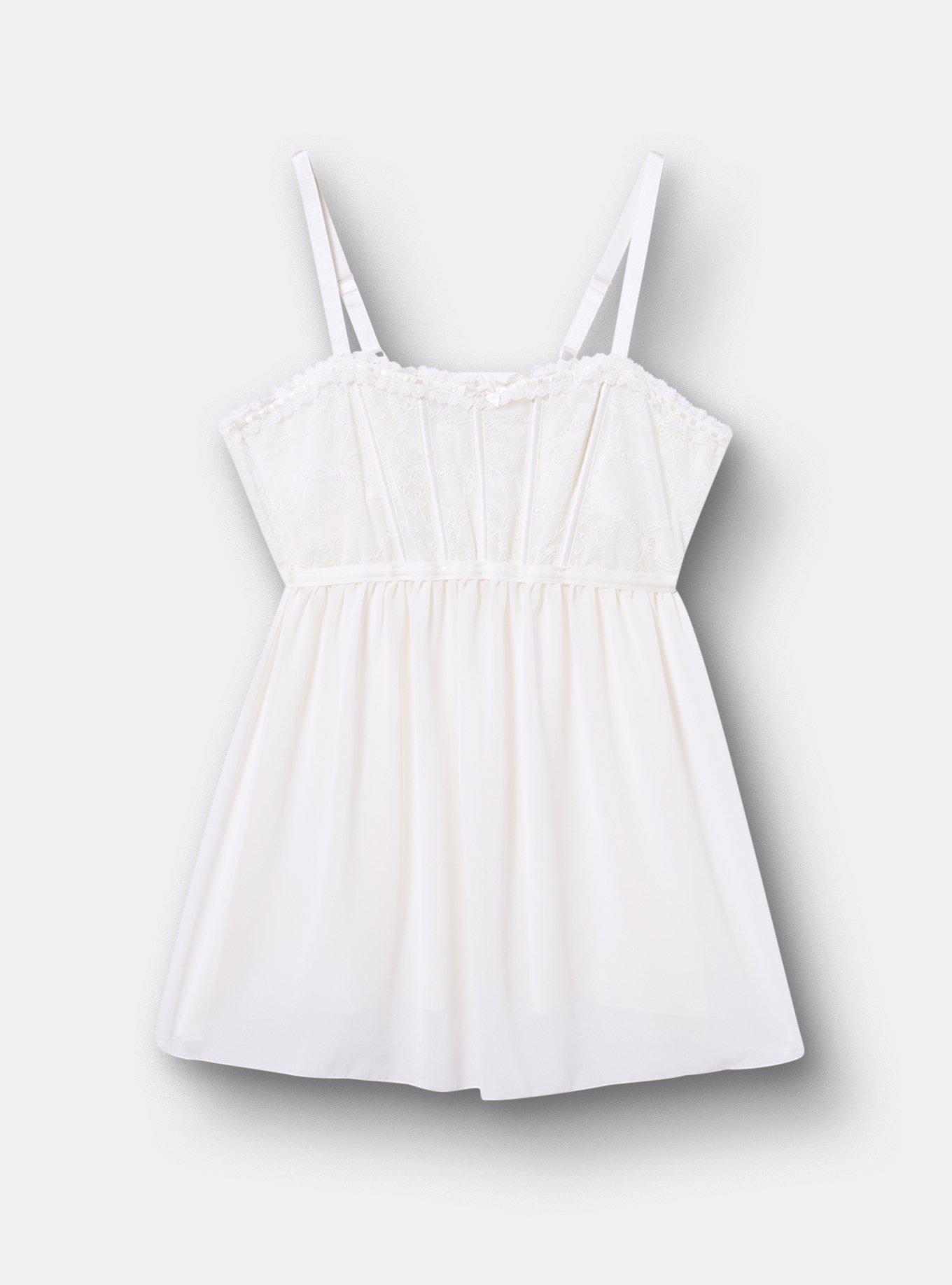 Bridal Lace Babydoll, CLOUD DANCER, hi-res