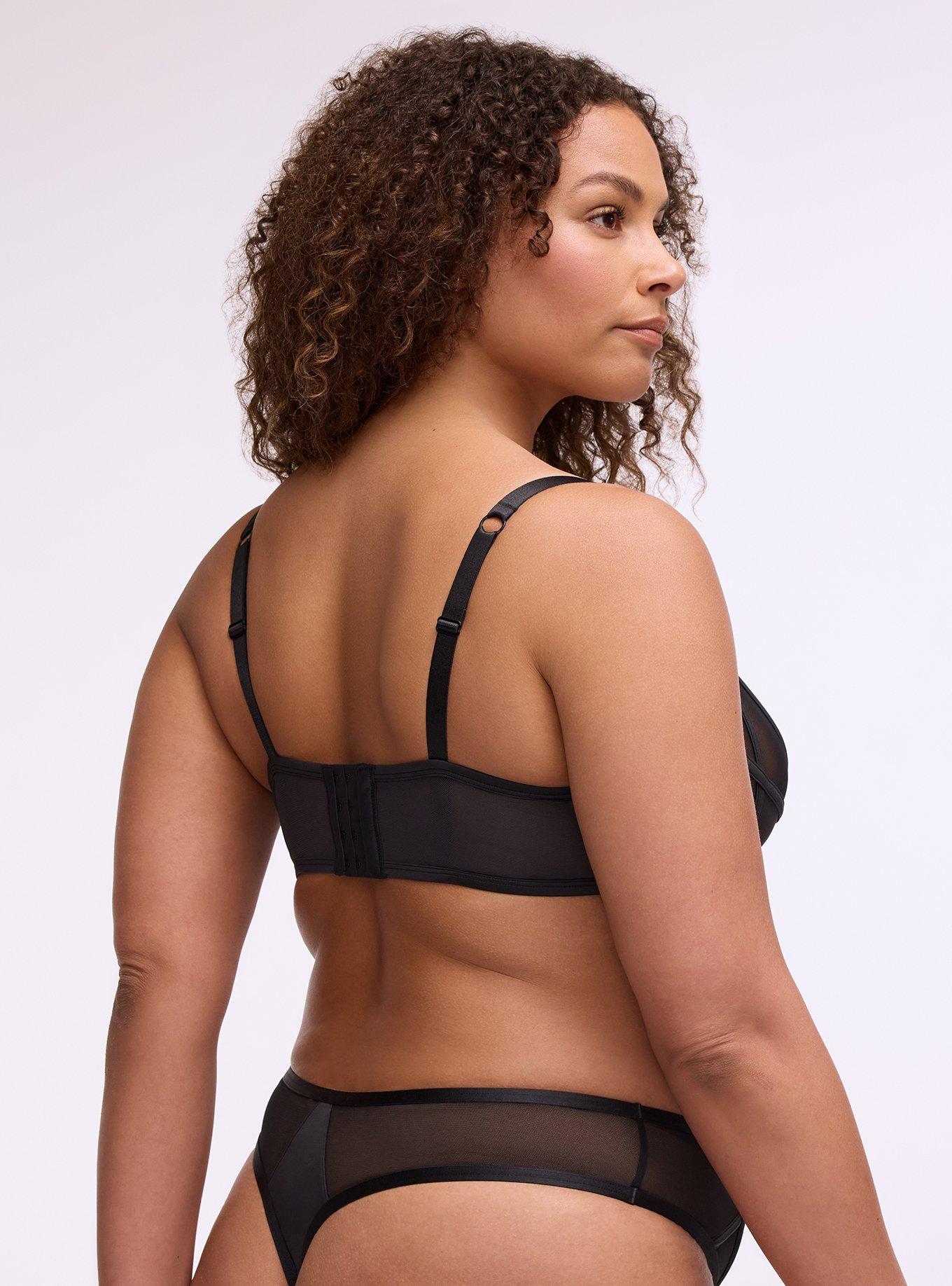 Mesh & Shine Strappy Thong, RICH BLACK, alternate