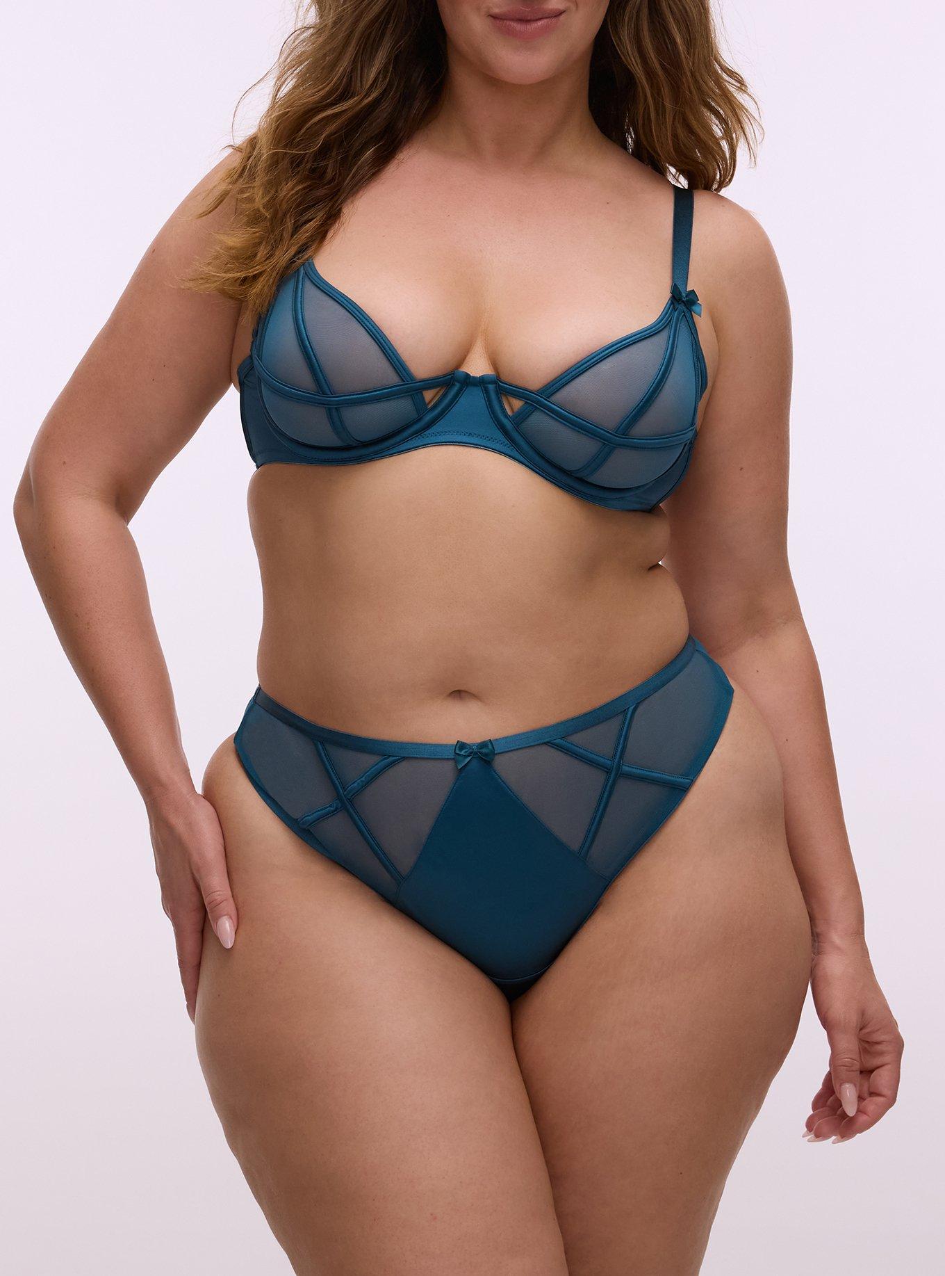 Mesh & Shine Strappy Thong, LEGION BLUE, alternate
