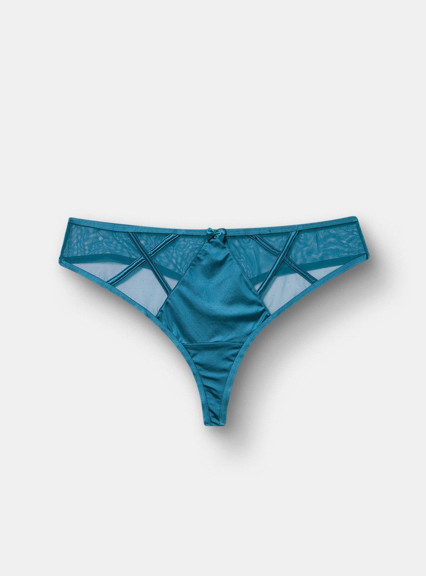 Mesh & Shine Strappy Thong, LEGION BLUE, hi-res