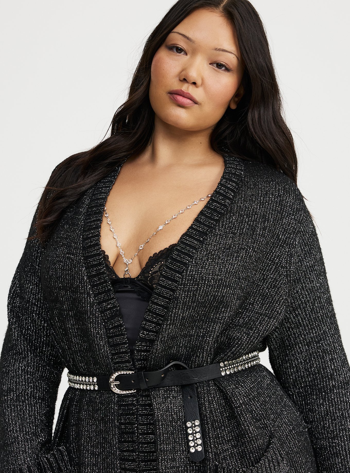 Plus Size - Rhinestone Denim Belt - Torrid display picture 3