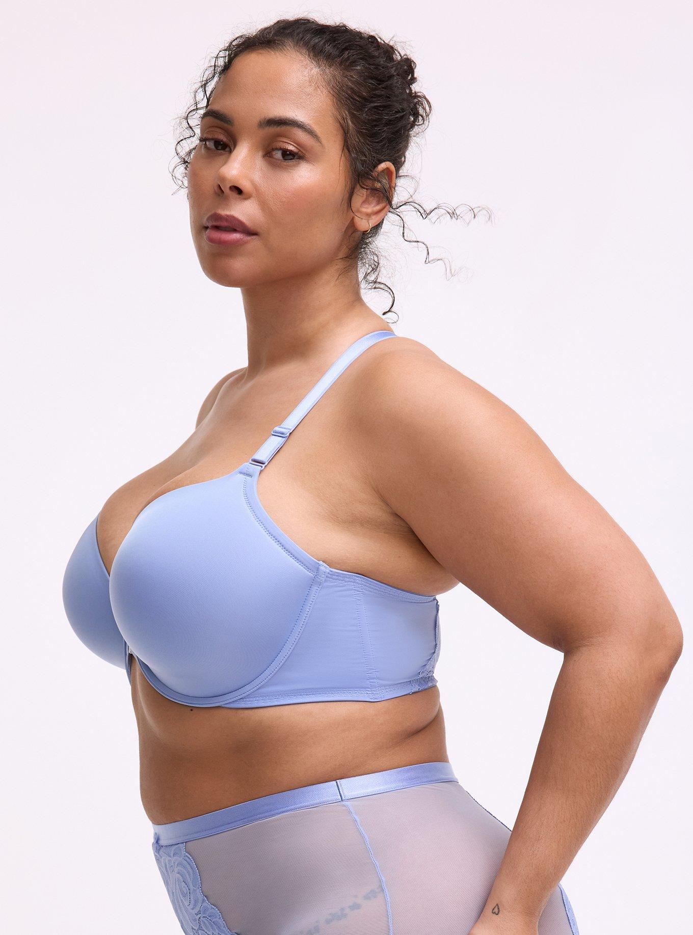 Perfect T-Shirt Front-Close Racerback Bra, HYDRANGEA, alternate