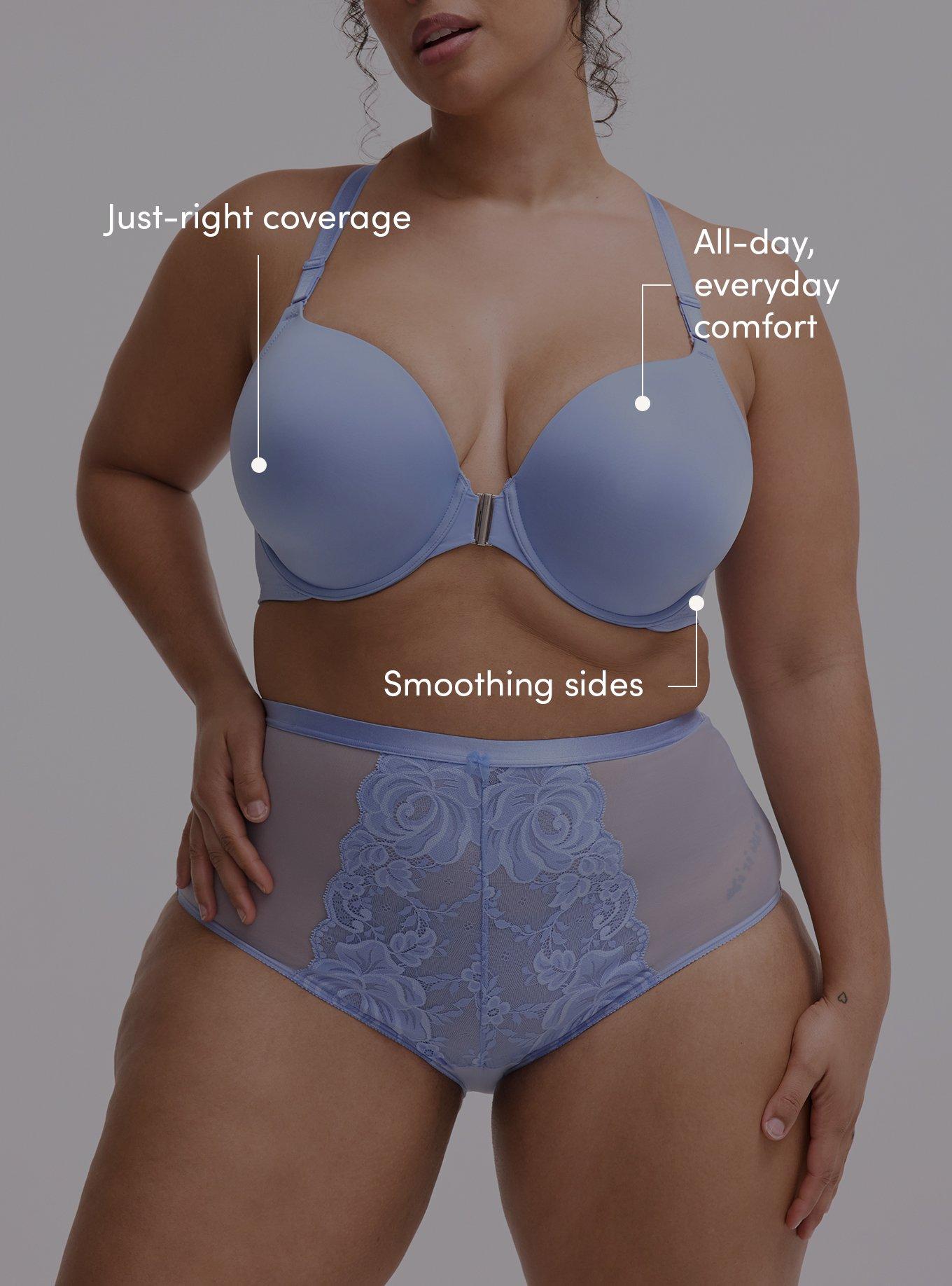 Perfect T-Shirt Front-Close Racerback Bra, HYDRANGEA, alternate