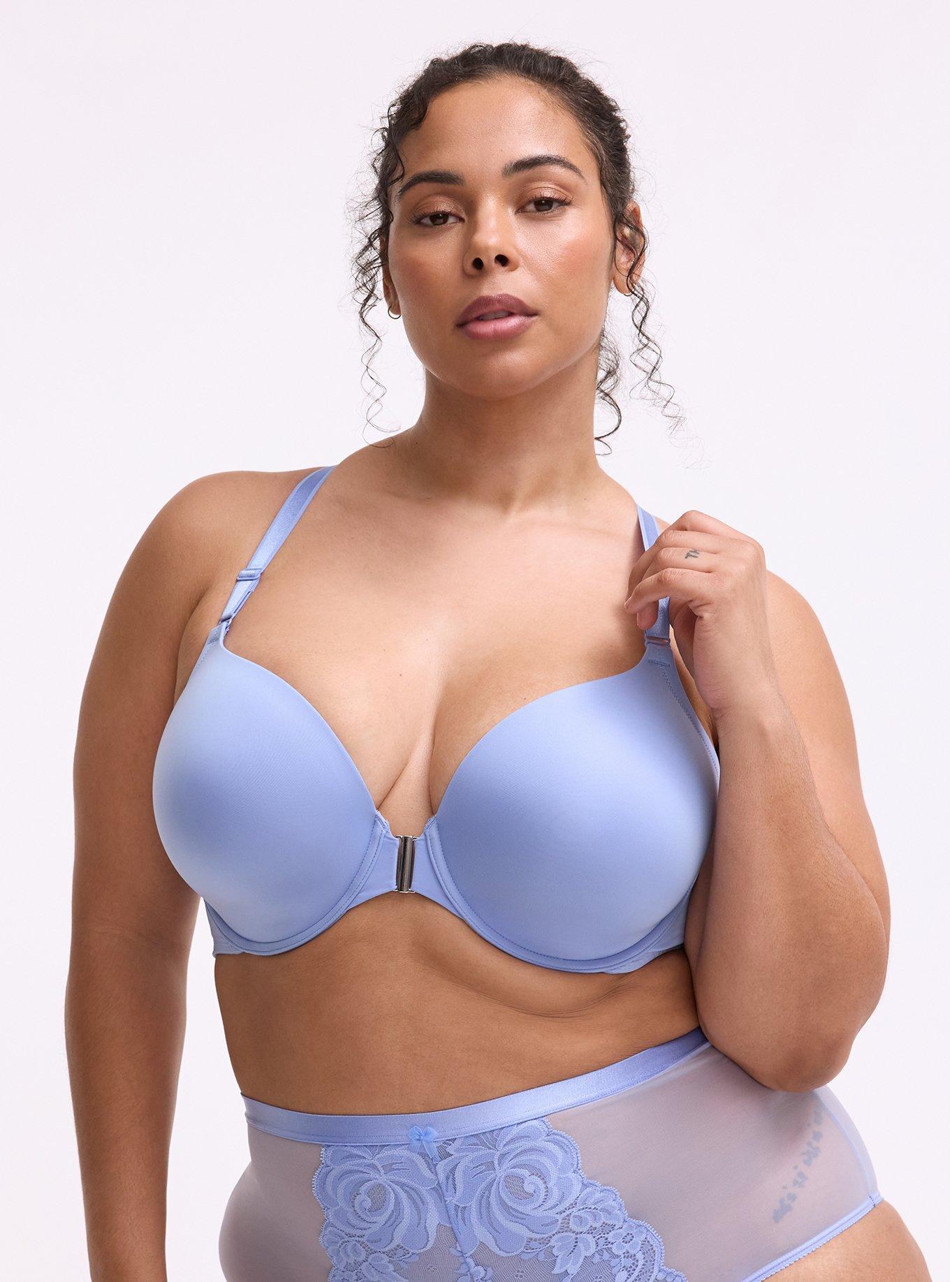 Perfect T-Shirt Front-Close Racerback Bra, HYDRANGEA, hi-res