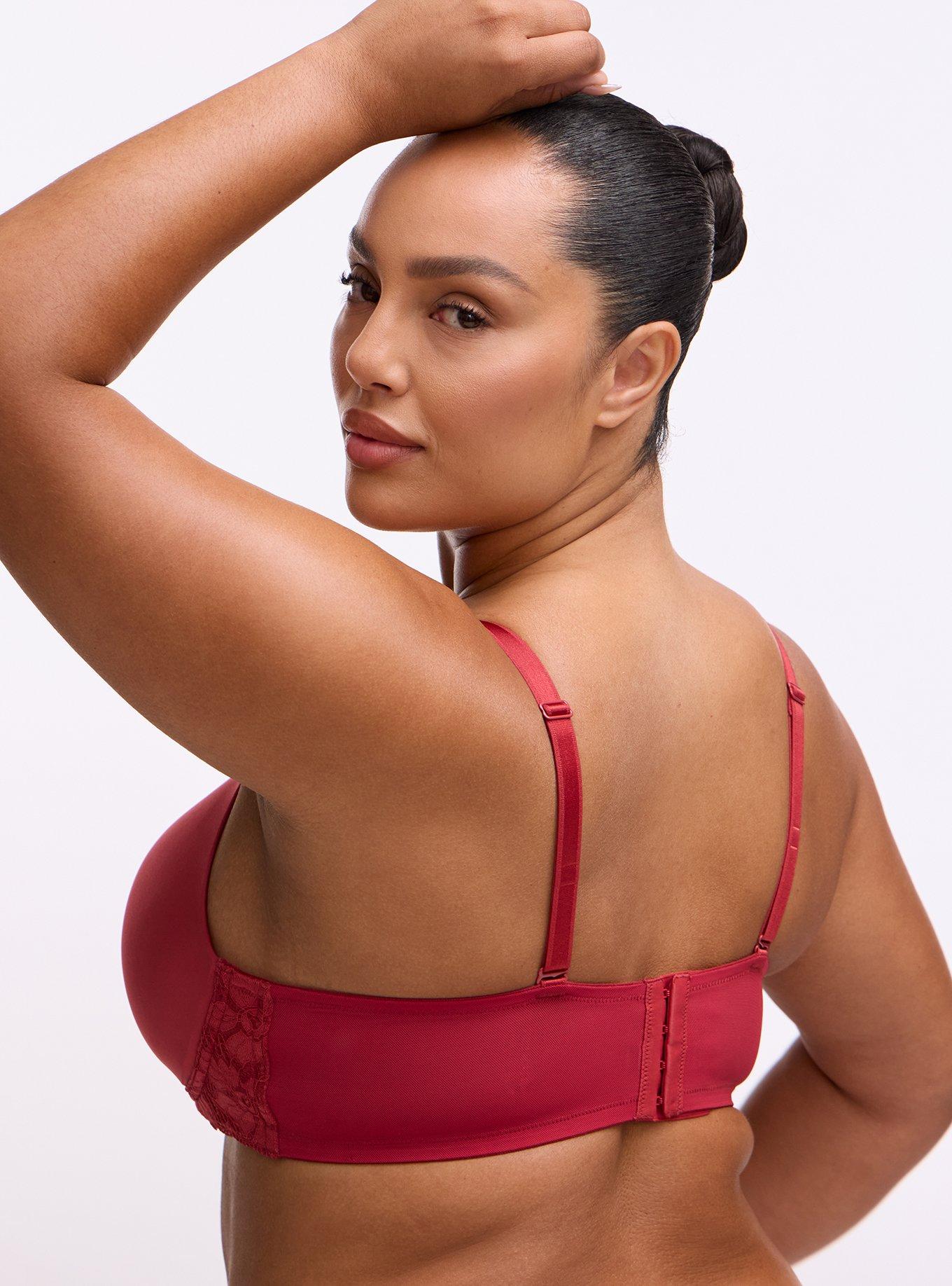 Ava Wire-Free Push-Up Lace Bra, GARNET, alternate