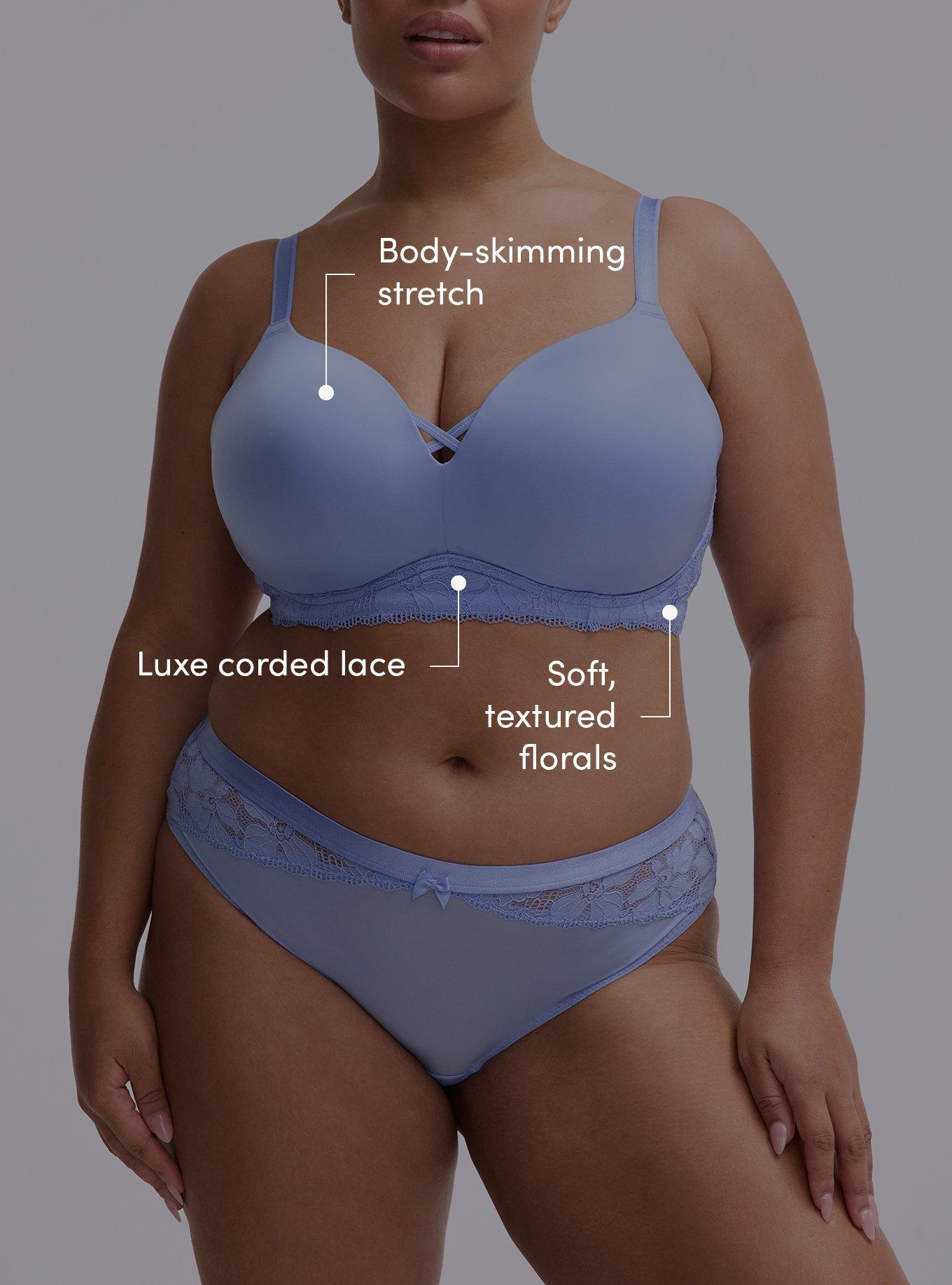 Ava Wire-Free Push-Up Lace Bra, HYDRANGEA, alternate