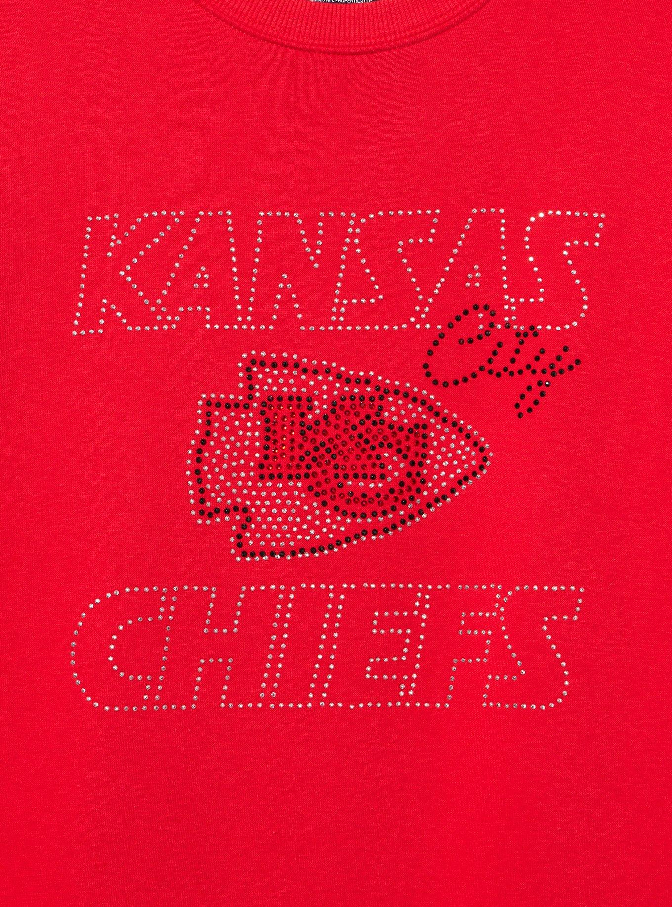 NFL Kansas Chiefs Rhinestone Relaxed Fleece Sweatshirt