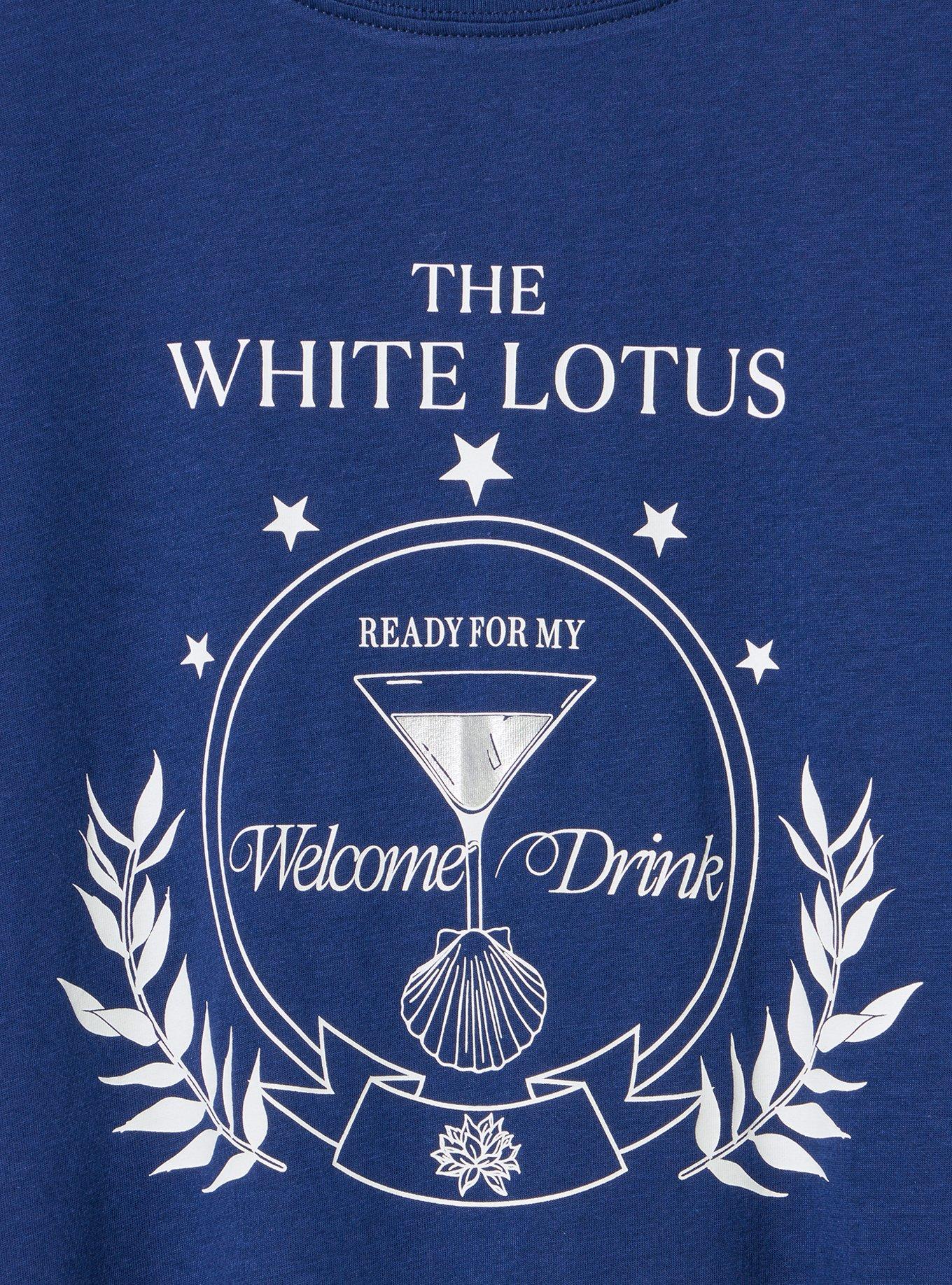 White Lotus Classic Cotton Jersey Tee, MARTINI LOTUS MEDIEVAL BLUE, alternate