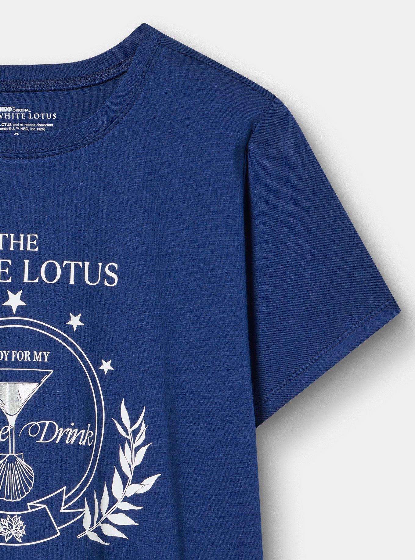 White Lotus Classic Cotton Jersey Tee, MARTINI LOTUS MEDIEVAL BLUE, alternate