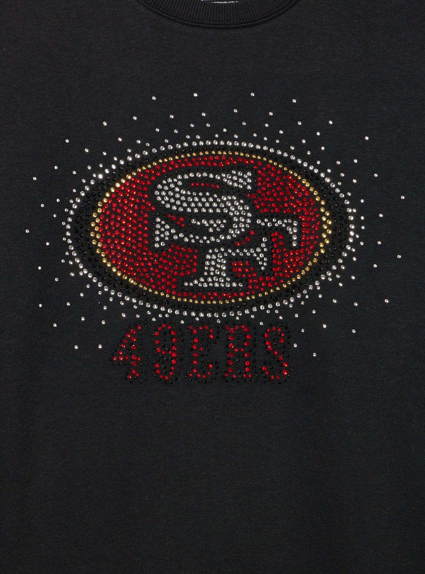 NFL San Fransisco 49ers Rhinestone Relaxed Fleece Sweatshirt