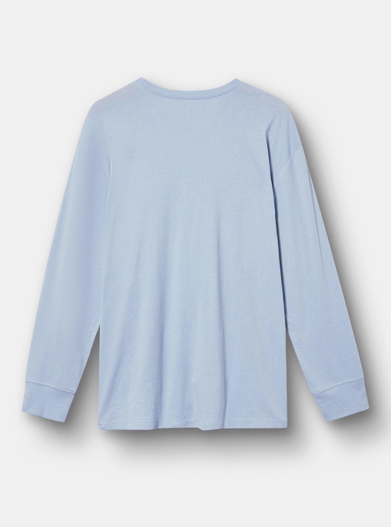 Alice In Wonderland Cotton Jersey Long Sleeve Tee, WHITE RABBIT DUSTY BLUE, alternate