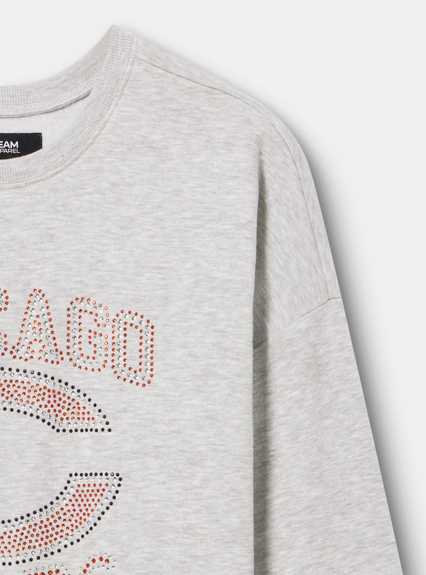 NFL Chicago Bears Rhinestone Relaxed Fleece Sweatshirt