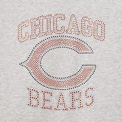 NFL Chicago Bears Rhinestone Relaxed Fleece Sweatshirt, CHICAGO BEARS LT HEATHER GRAY, swatch