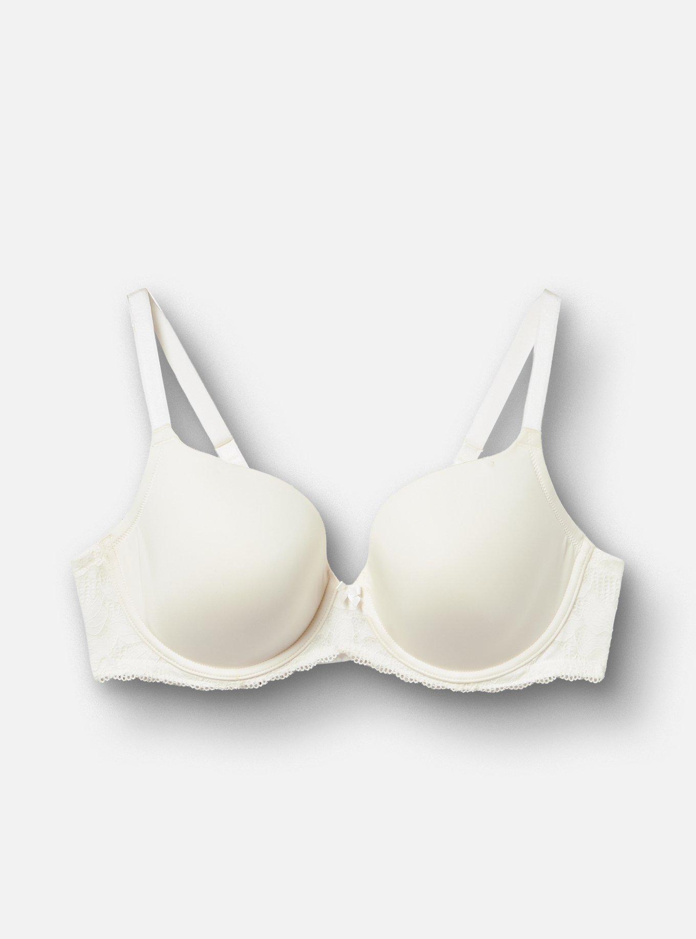 Ava Perfect Coverage Lightly Lined Lace Bra, CLOUD DANCER, hi-res