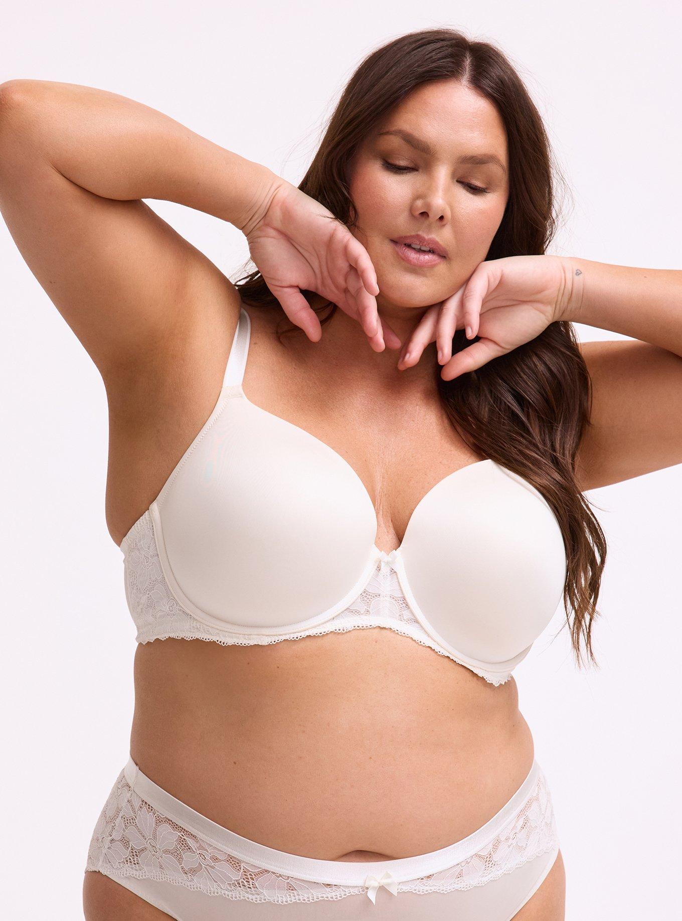 Ava Perfect Coverage Lightly Lined Lace Bra, CLOUD DANCER, hi-res