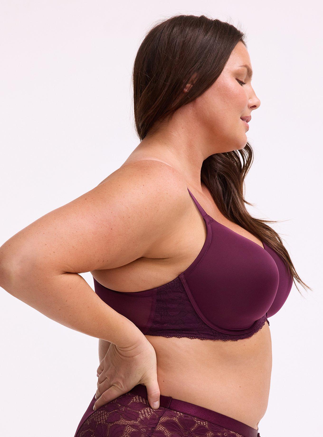 Ava Perfect Coverage Lightly Lined Lace Bra, POTENT PURPLE, alternate