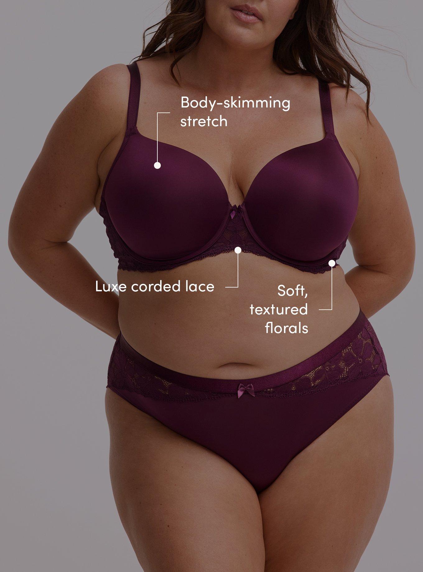 Ava Perfect Coverage Lightly Lined Lace Bra, POTENT PURPLE, alternate