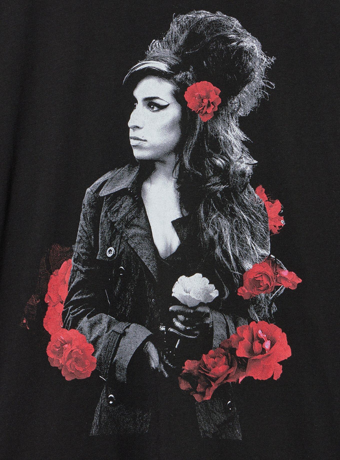Amy Winehouse Relaxed Cotton Jersey Tee, AMY WINEHOUSE ROSES DEEP BLACK, alternate