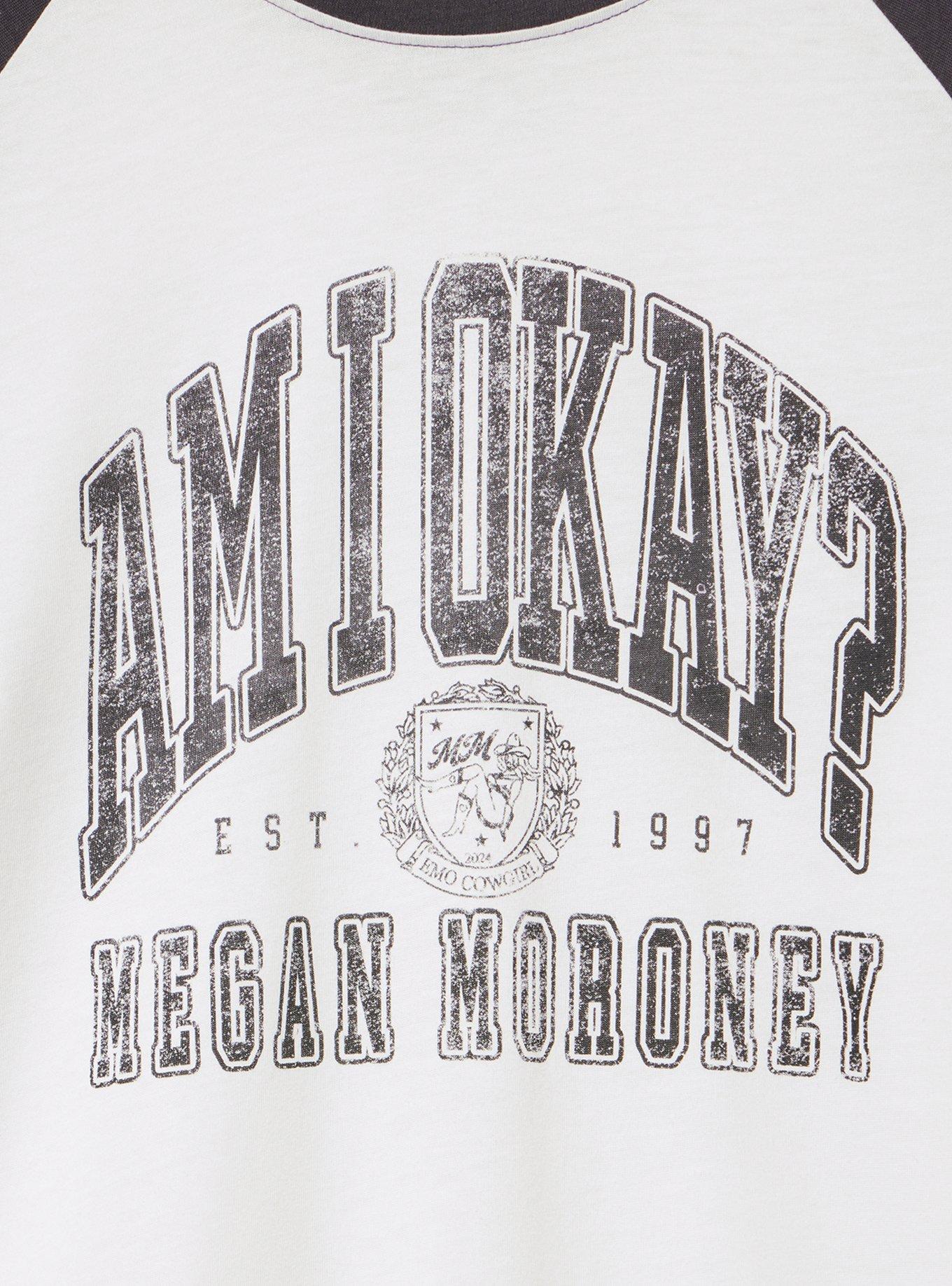 Megan Moroney Cotton Jersey 3/4 Sleeve Tee, AM I OKAY BLANC DE BLANC OBSIDIAN, alternate
