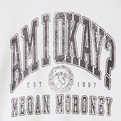 Plus Size Megan Moroney Cotton Jersey 3/4 Sleeve Tee, AM I OKAY BLANC DE BLANC OBSIDIAN, swatch