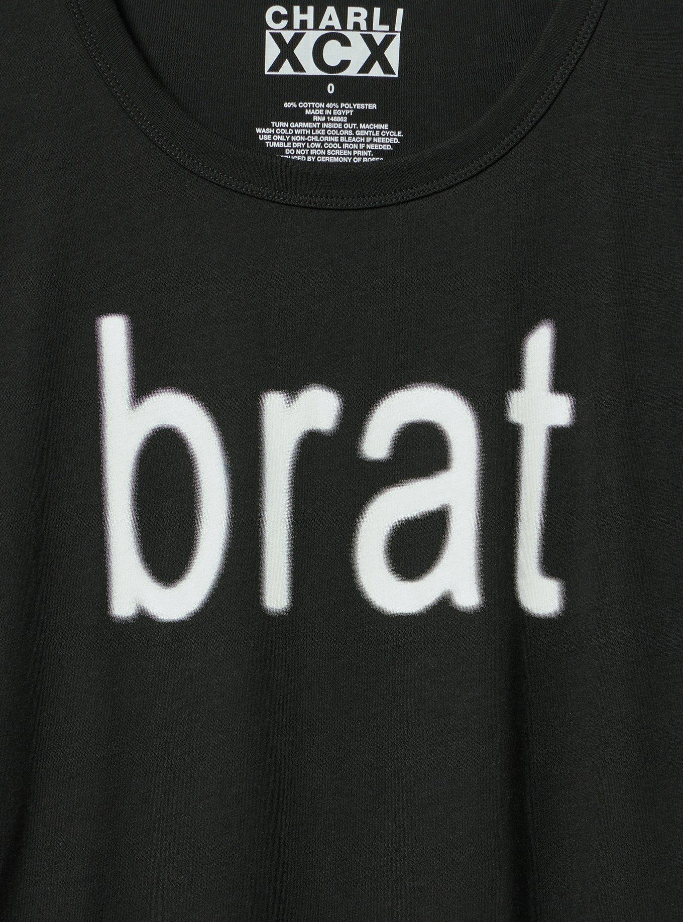 Charli xcx Classic Cotton Jersey Tee, BRAT DEEP BLACK, alternate