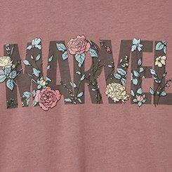 Marvel Cotton Jersey Long Sleeve Tee, MARVEL FLOWER ROSE TAUPE, swatch