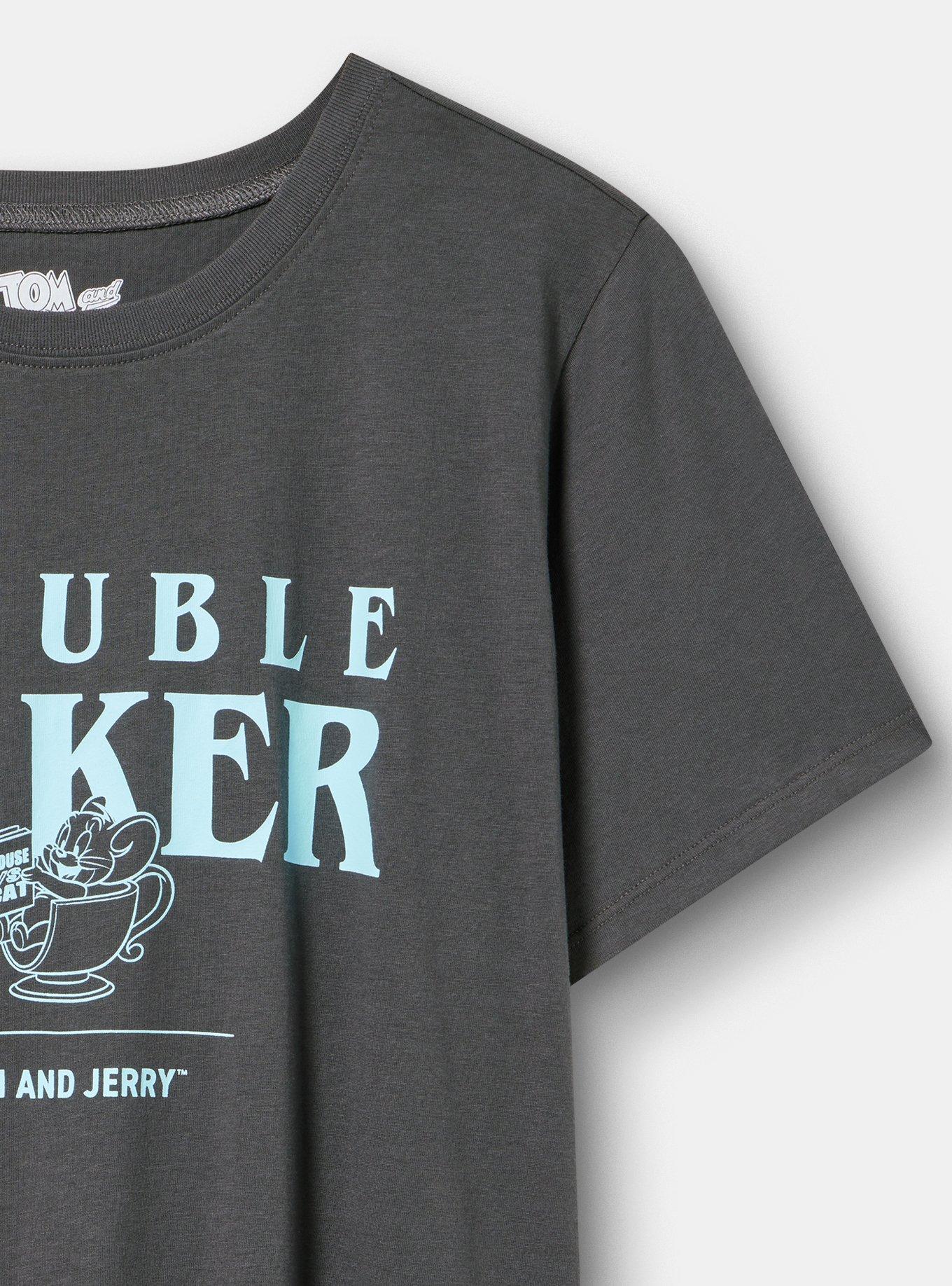 Tom & Jerry Classic Cotton Jersey Tee, TROUBLE MAKER VINTAGE BLACK, alternate