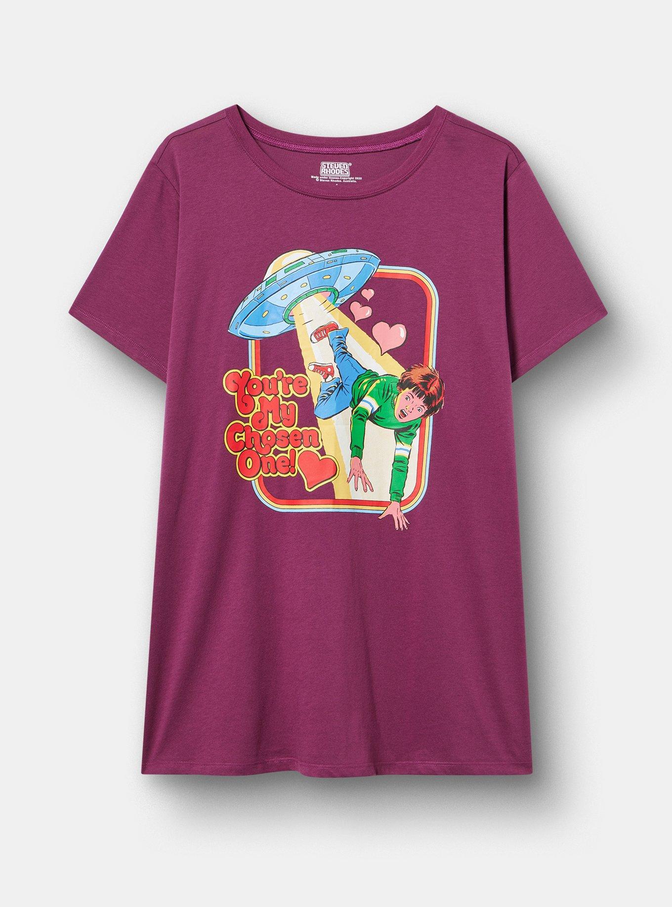 Plus Size Steve Rhodes Classic Cotton Tee, CHOSEN ONE AMARANTH, hi-res